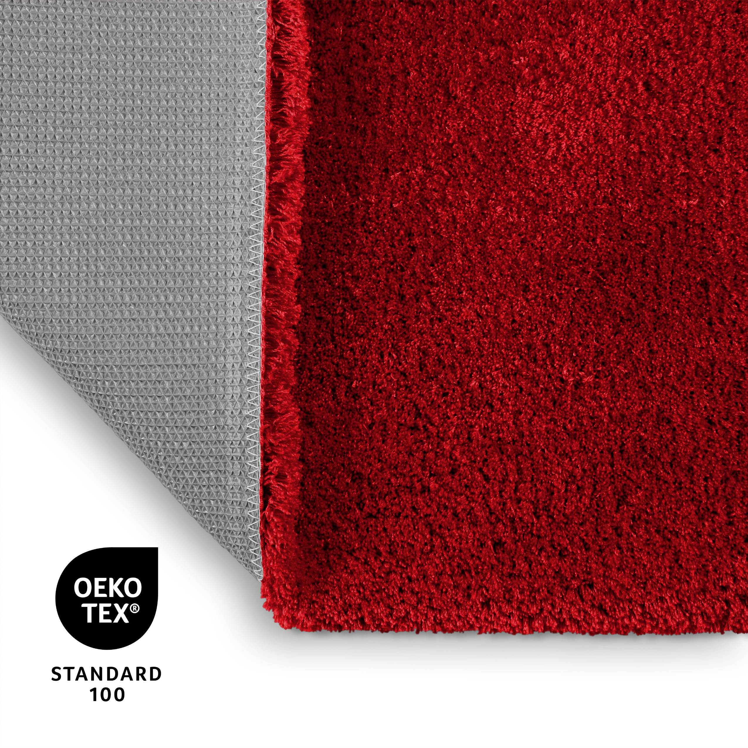 OTTO home Badematte Kaarin, Höhe 30 mm, rutschhemmend beschichtet, schnell trocknend, Polyester, rechteckig, Badteppich, getuftet, flauschig, hochflor, große Farbauswahl