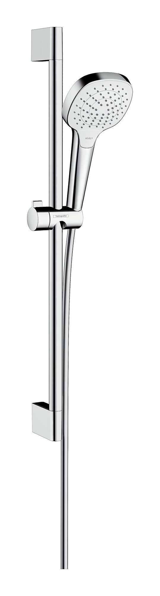 hansgrohe Stangenbrause-Set Croma Select E 110 Vario, Höhe 66.9 cm, 3 Strahlart(en), Brauseset EcoSmart mit Brausestange 650 mm - Weiß / Chrom