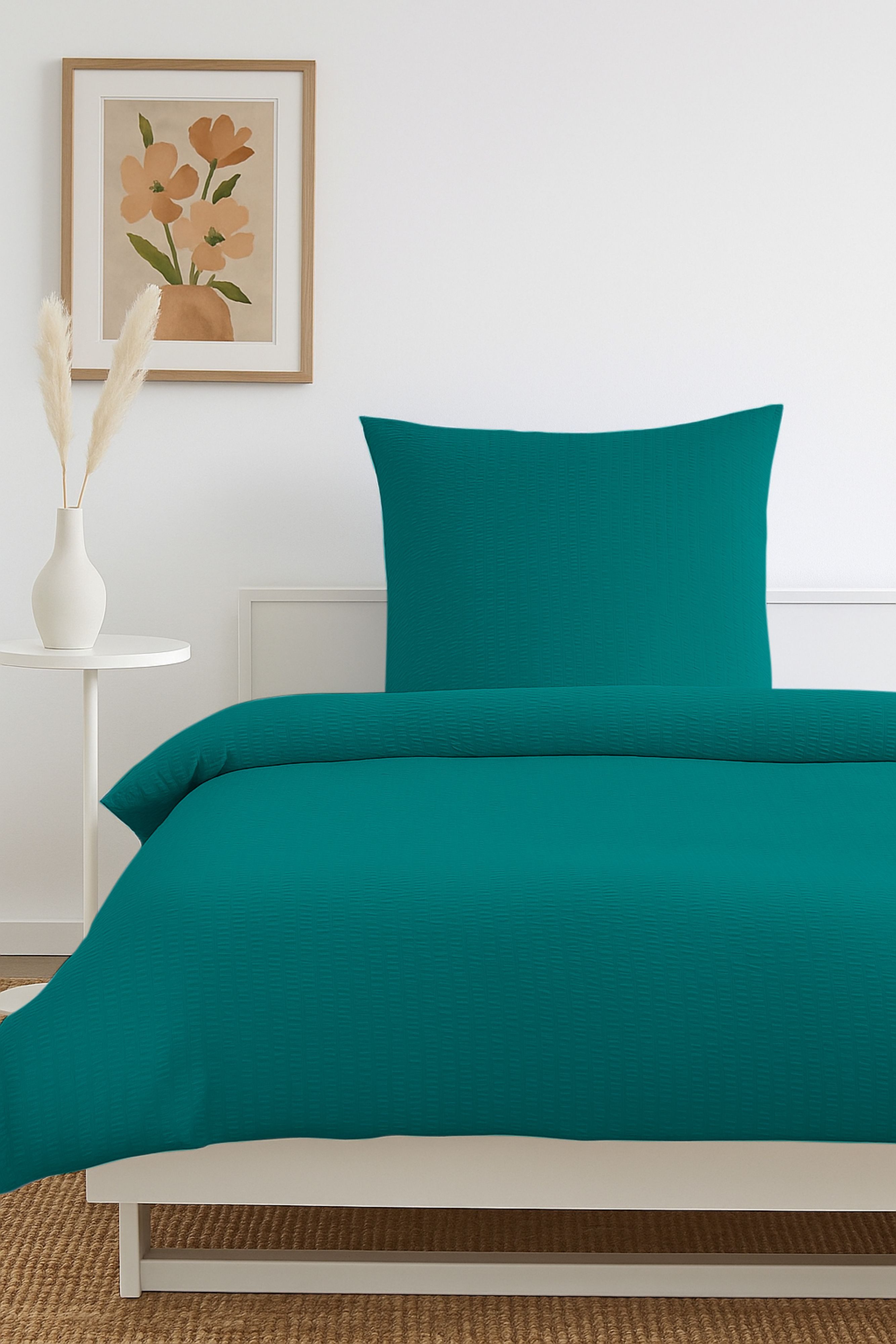 One Home Bettwäsche Seersucker Uni, Seersucker, 4 teilig, Knitterfrei, weic günstig online kaufen