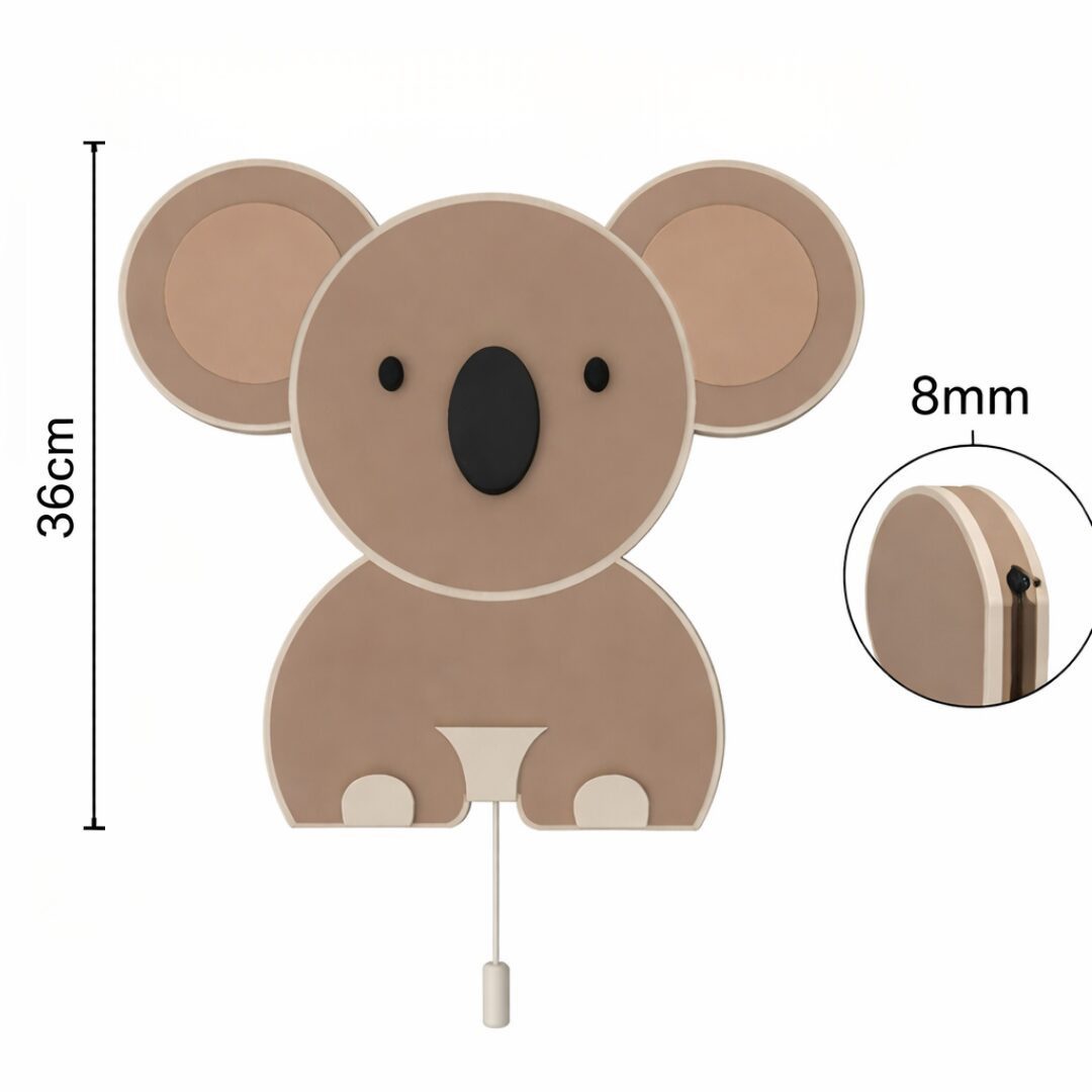 COZYCOLLECTIONS LED Wandleuchte Koala LED-Wandnachtlicht Kinderzimmer, LED, Warmweiß, Montessori-inspiriertes Koala-Nachtlicht in Naturtönen