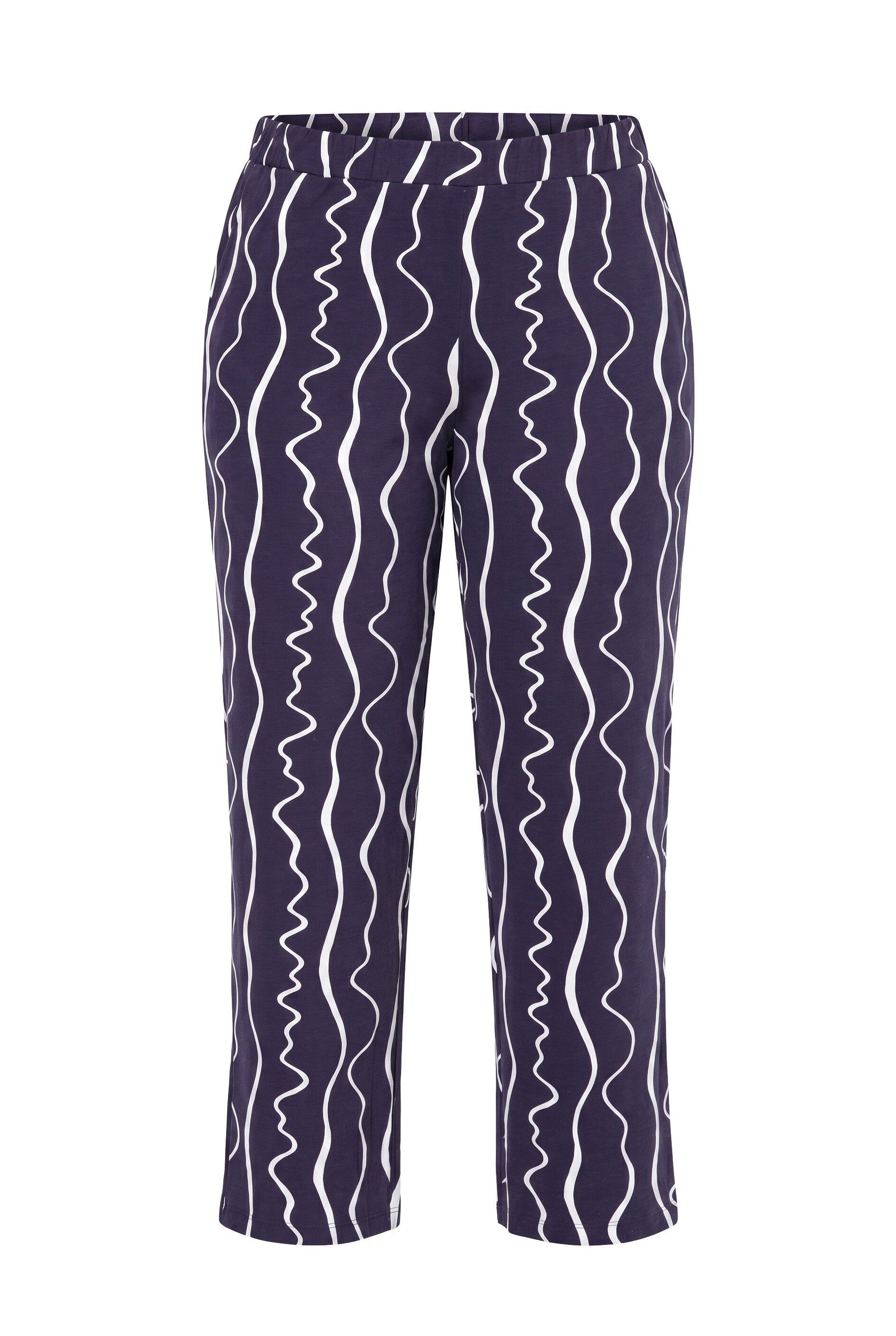 Ulla Popken Schlupfhose Jerseyhose grafischer Druck weites Bein