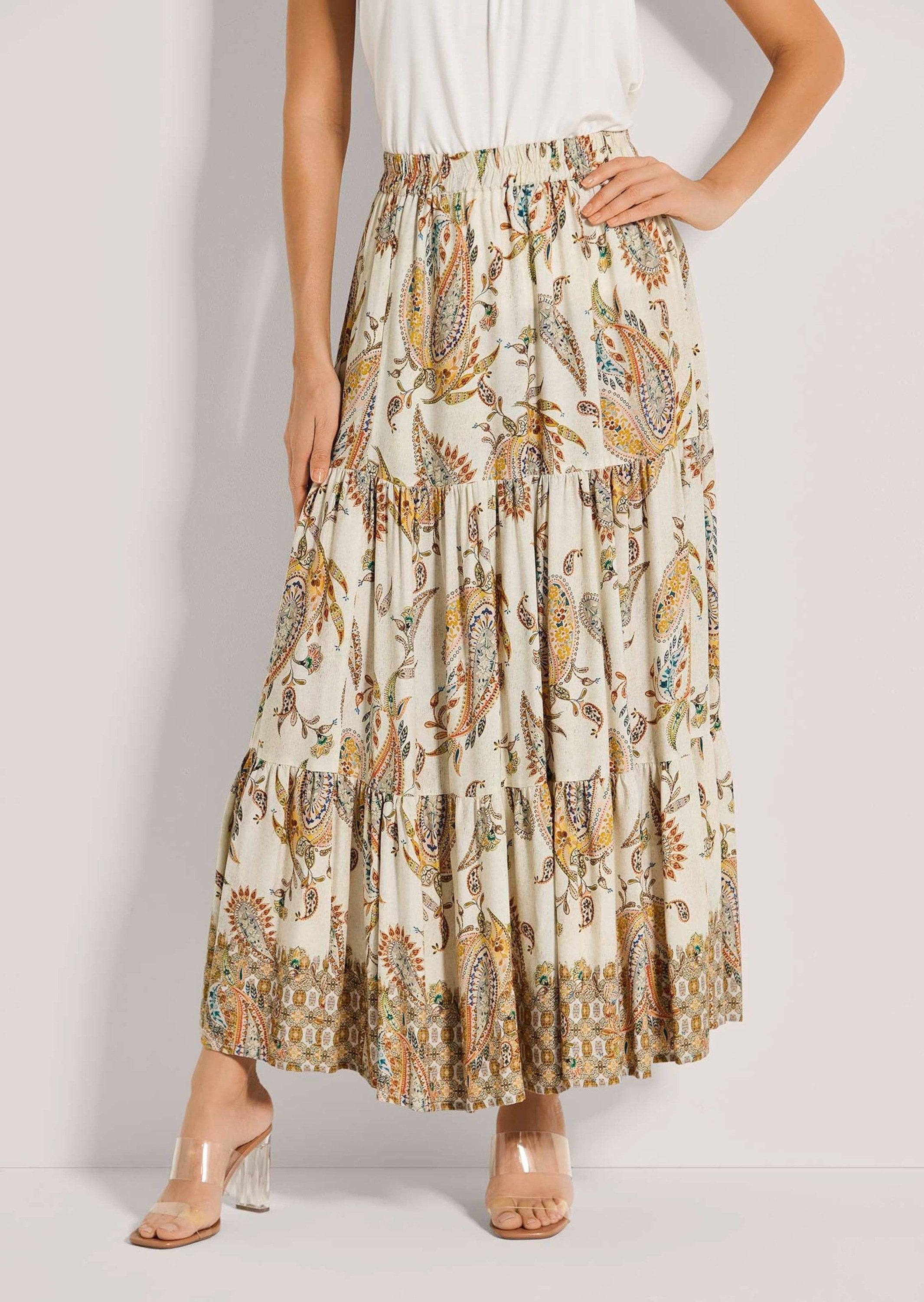 MADELEINE Maxirock Bedruckter Rock zum Schlüpfen