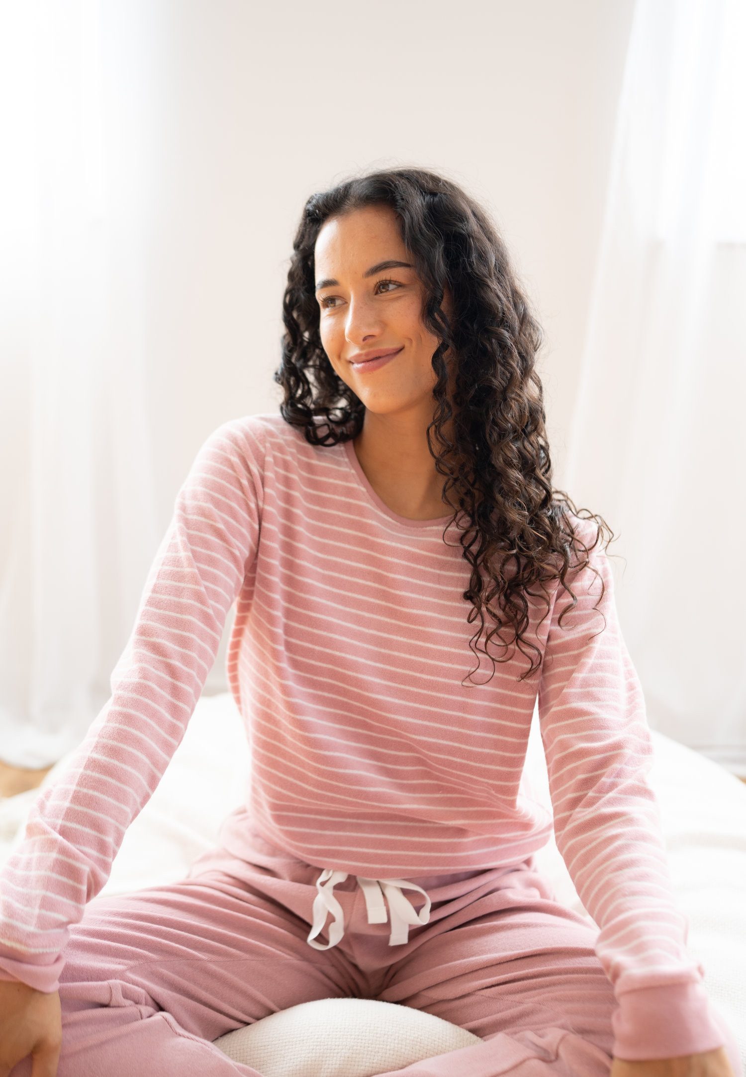 By Louise Schlafanzug Damen Frottee Pyjama (2 tlg) kuschelige Qualität