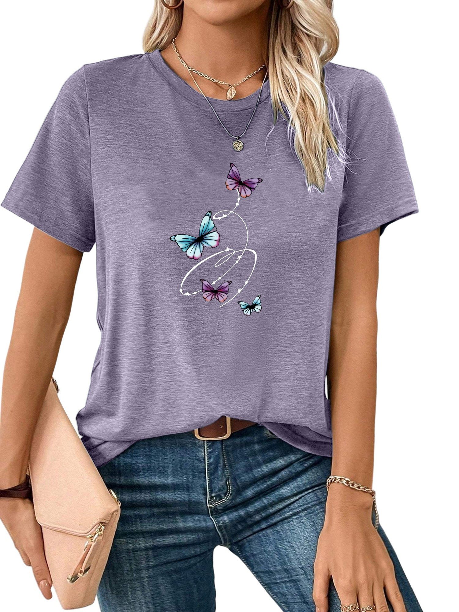 PYL Kurzarmshirt Damen bequemes Sommer Kurzarmbluse günstig online kaufen