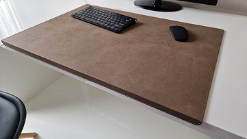 Profi Mats Schreibtischunterlage PM Schreibtischunterlage mit Kantenschutz Nubuko Leder in 7 Farben