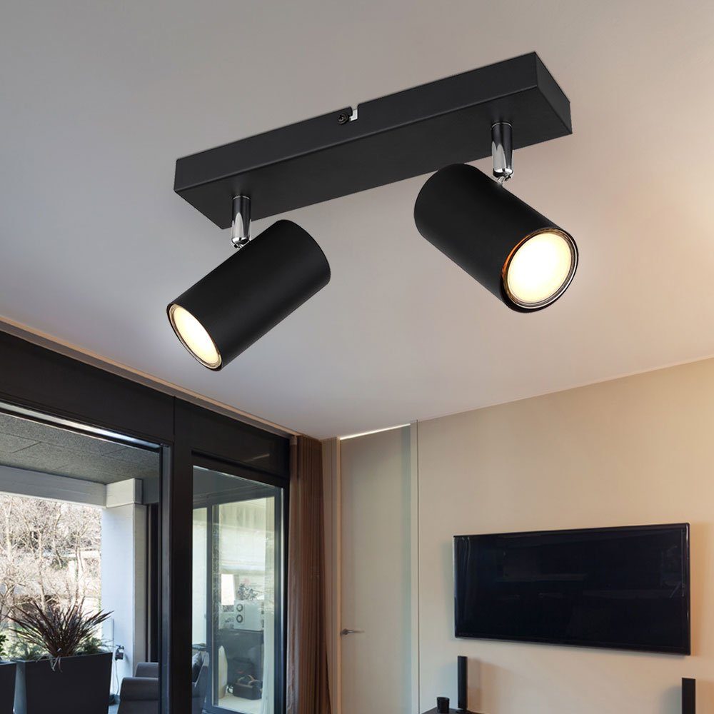 GLOBO LIGHTING Deckenspot, Leuchtmittel nicht inklusive, Deckenleuchte Spot 2 flammig Deckenstrahler schwarz Deckenlampe