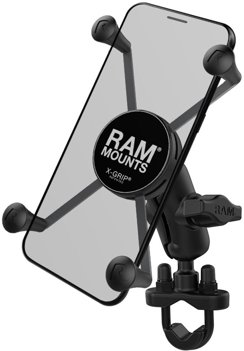 RAM MOUNTS Lenkeradapter X-Grip Large Handyhalterung mit Lenker-U-Bolt Basis - Kurz, (bis 6.8 Zoll, 3-tlg)