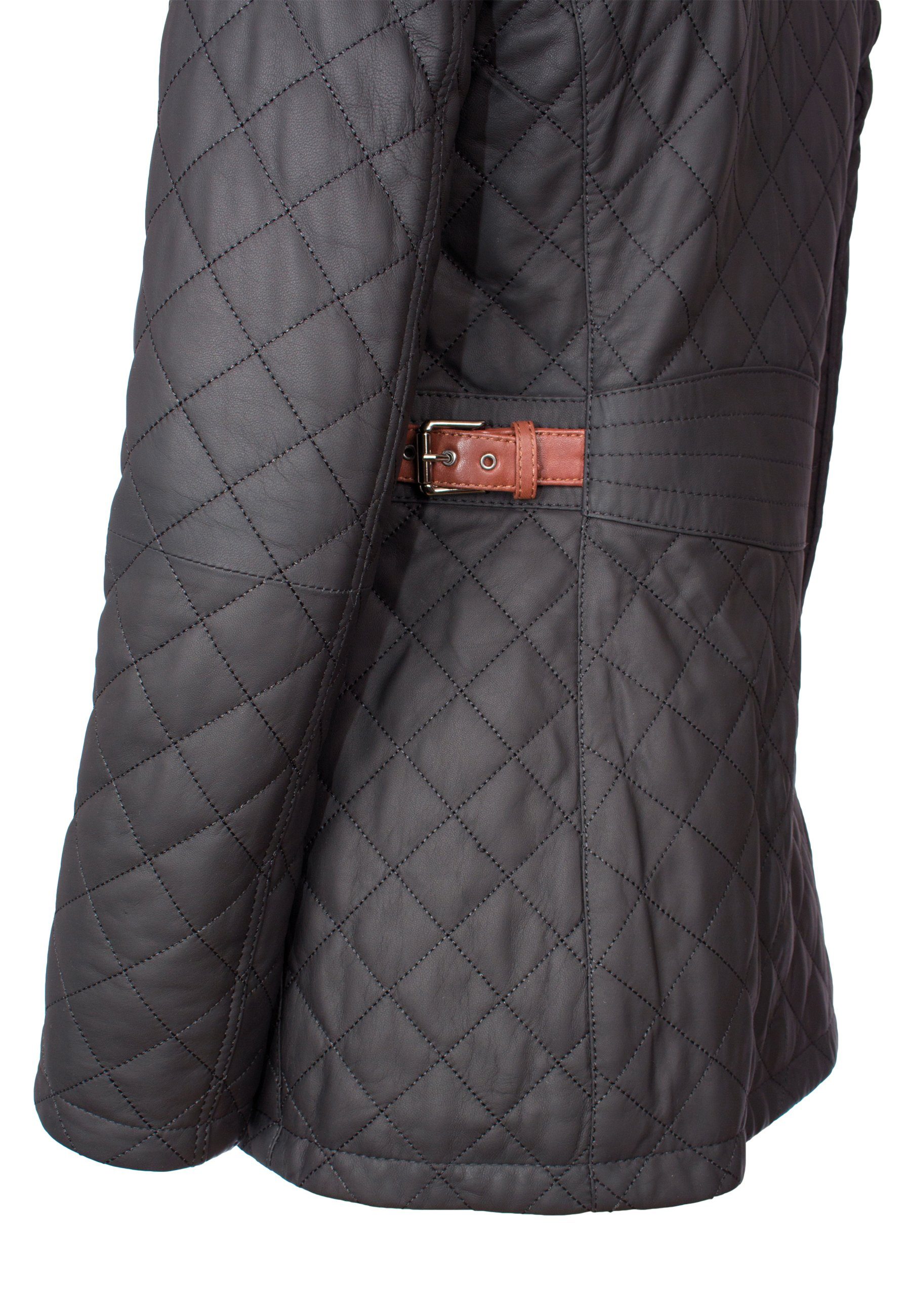 Lolus Lederjacke Juna Lange und elegante Damen Lederjacke mit feiner Steppung