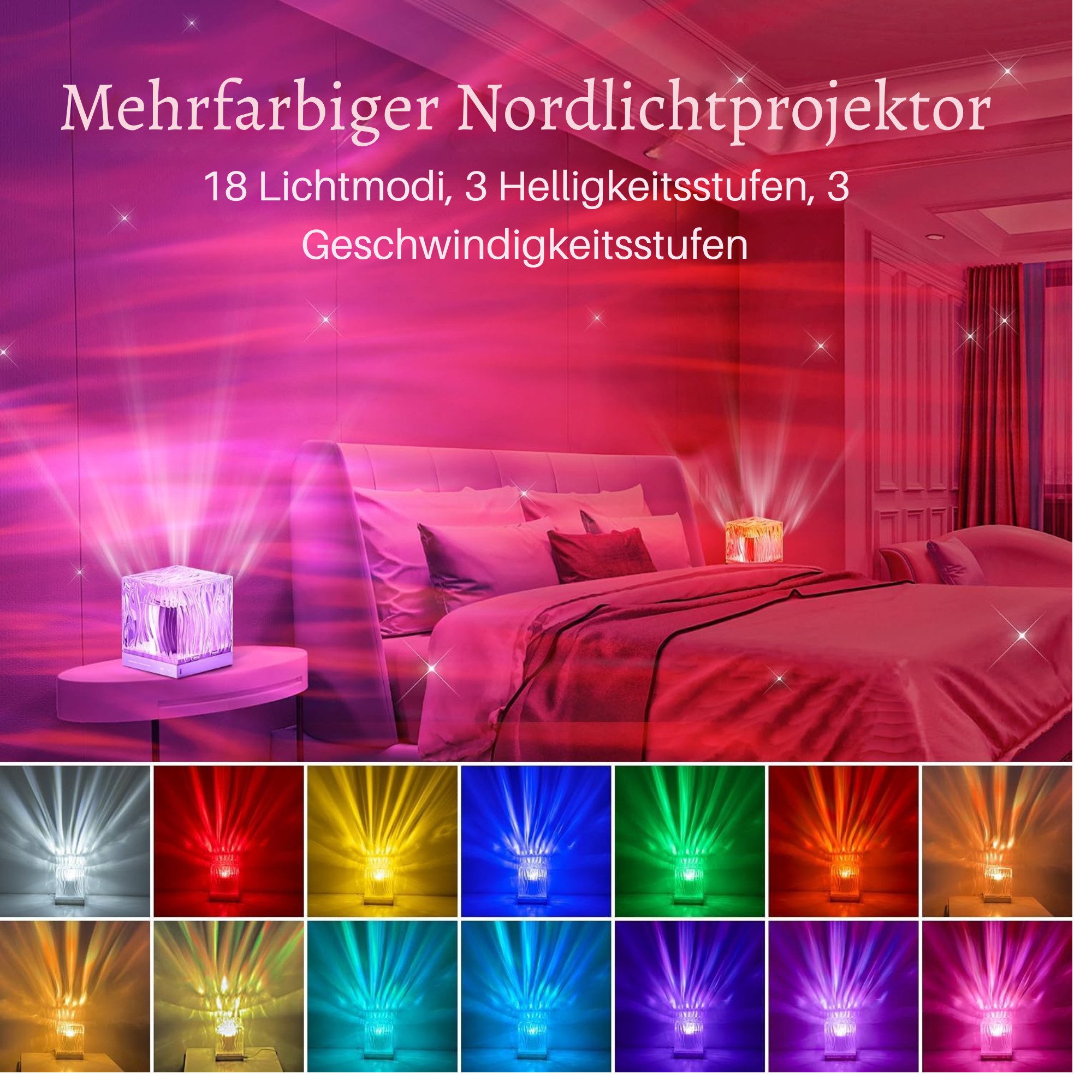 Vivitar LED Nachtlicht Sternenhimmel-Projektor, Nachtlicht für Kinder mit 18 Lichtmodi, Partybeleuchtung, Geschenk für Kinder und Erwachsene zu Weihnachten und  – Bild 3 von 5