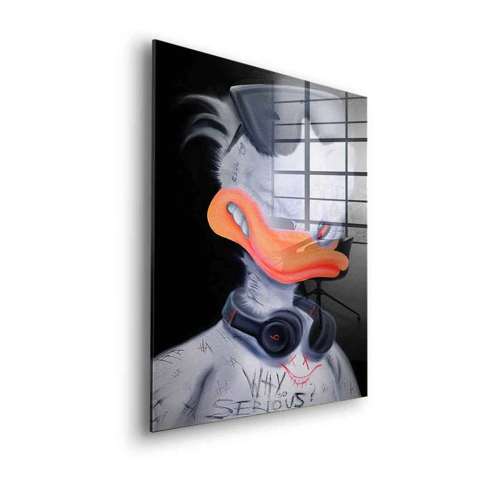 DOTCOMCANVAS® Acrylglasbild Facetune - Acrylglas, Acrylglasbild Duck Pop Art Comic Porträt Facetune weiß schwarz