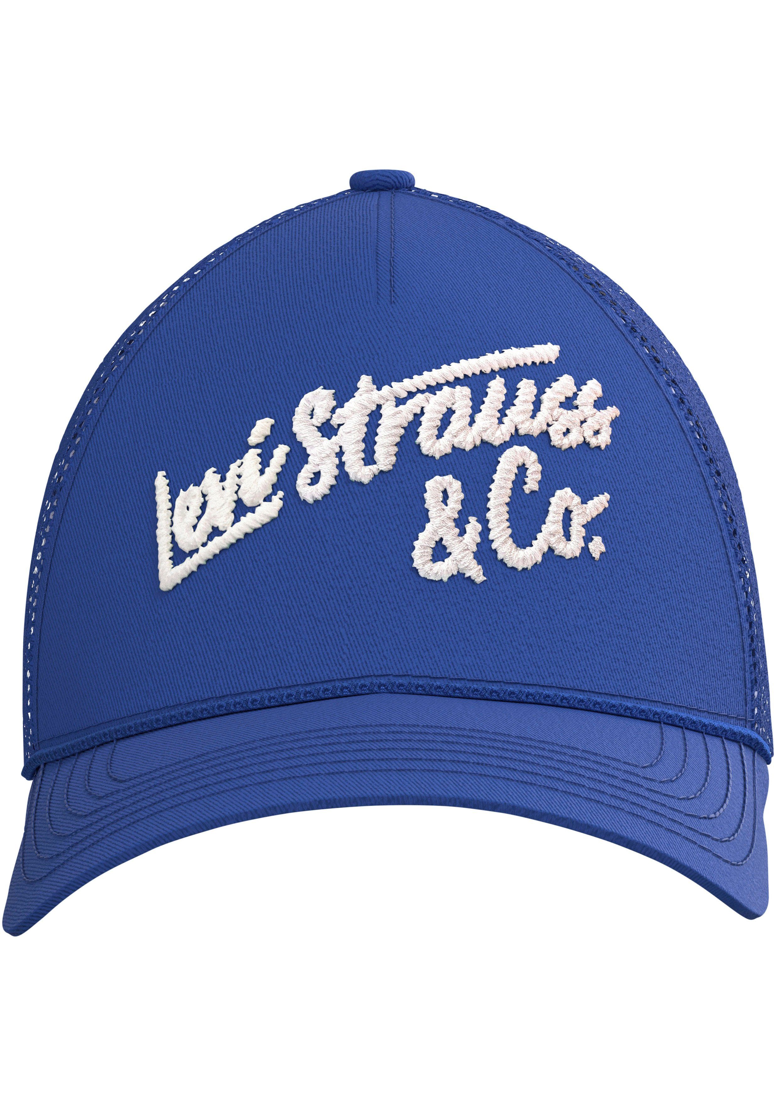 Levi's® Baseball Cap Embrodiered Flexfit Trucker royal blue | Baseball Caps