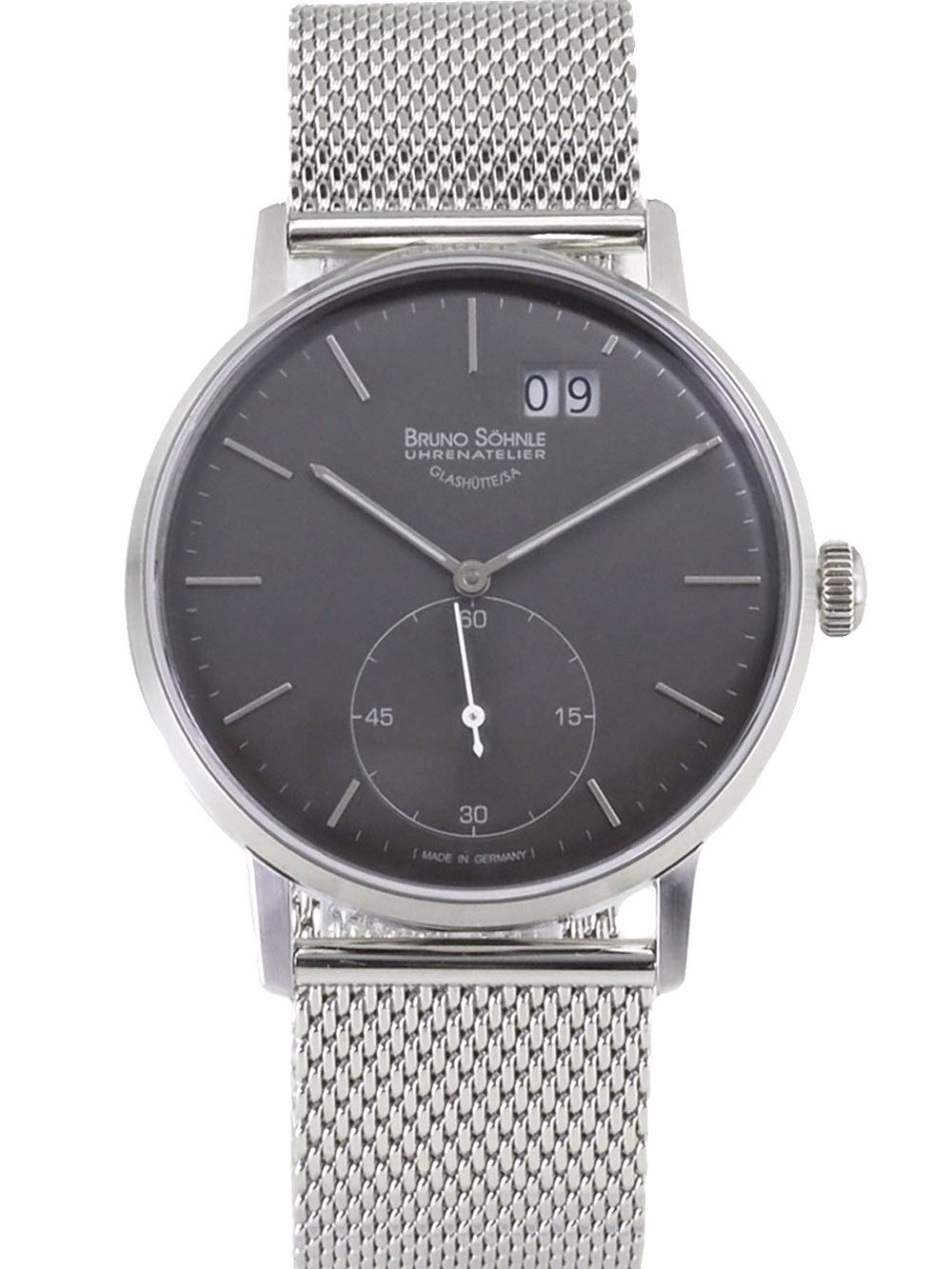 BRUNO SÖHNLE Quarzuhr Herren Uhr 17-13179-844 Stuttgart II 42mm Ø Meshband, Saphirglas und Glasboden