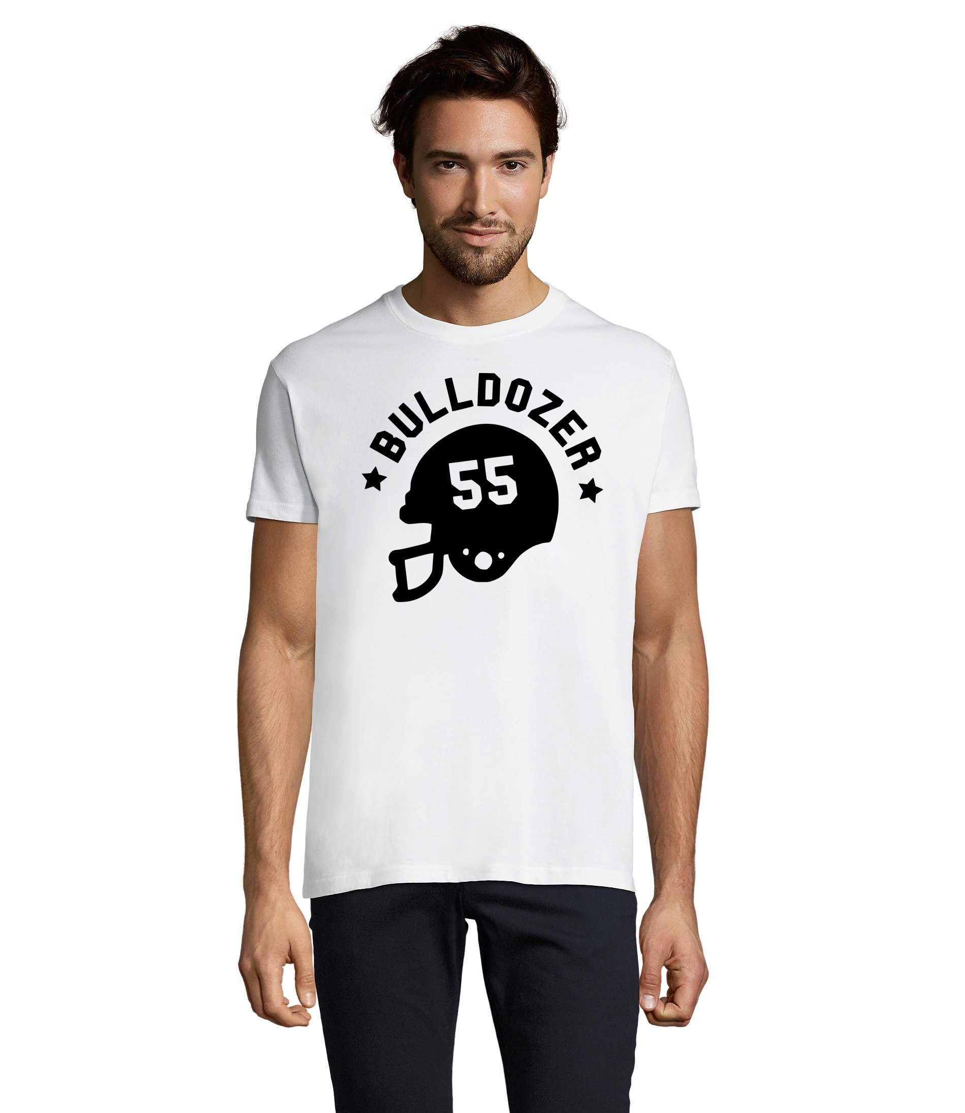 Blondie & Film Übergrößen Spruch Brownie T-Shirt 63 in Weiß Logo Bulldozer Mücke Herren Print TV