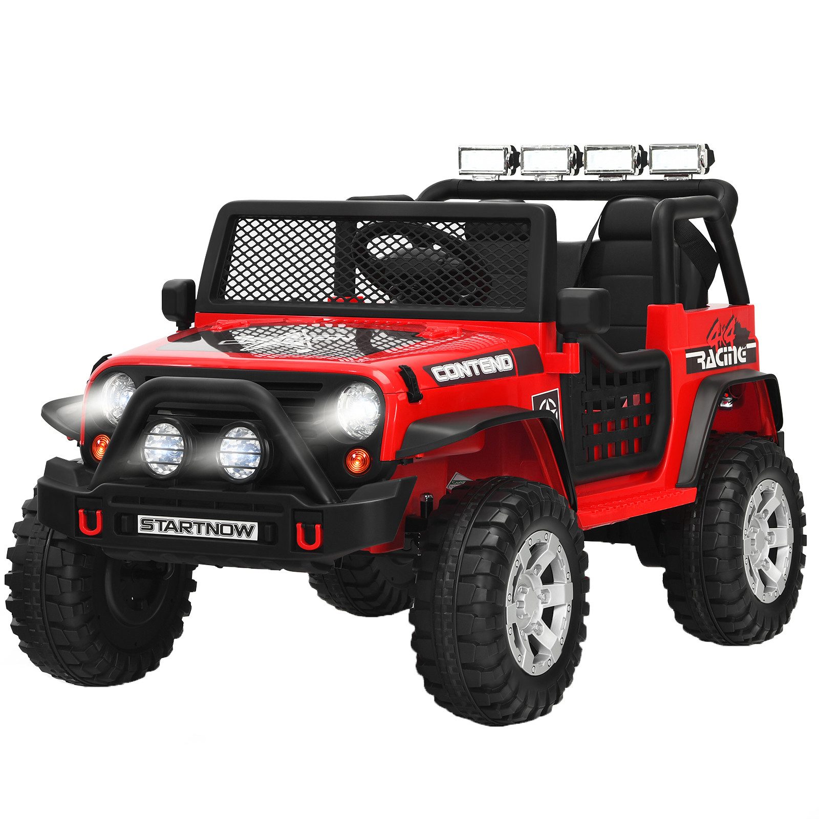 COSTWAY Elektro-Kinderauto, Belastbarkeit 50 kg, Elektroauto mit Musik & Hupe & USB & MP3 & Radio