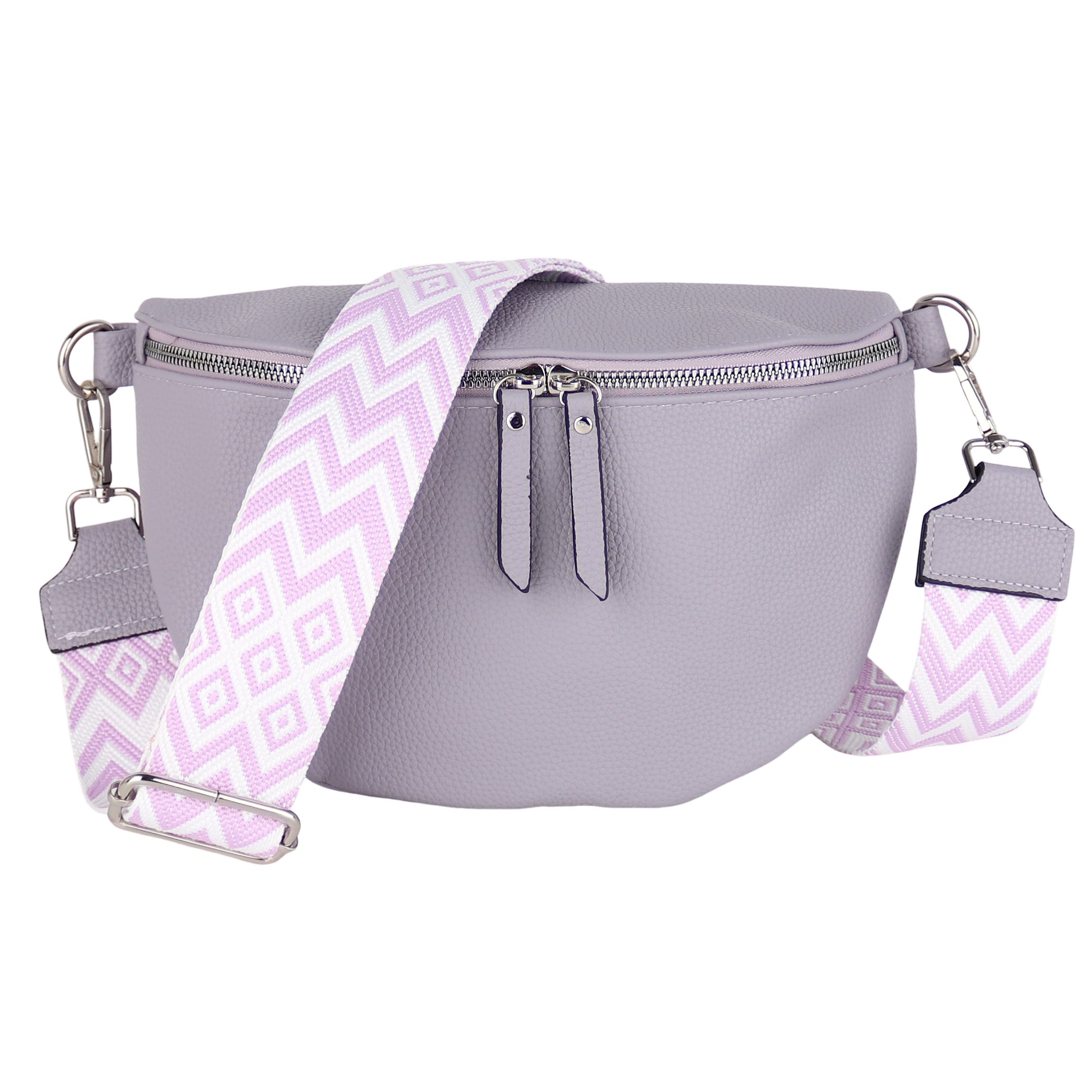 MIRROSI Bauchtasche Damen Taschen, Umhängetasche, Brusttasche, 26x18x9cm Veganes Leder (Schultertasche für jeden Anlass), Crossbody Bag, Bohemian gemusterten& verstellbaren Schulterriemen