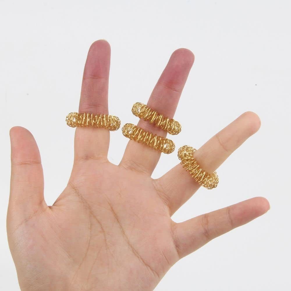 FELIXLEO Shiatsu-Akupressurgerät 6pcs Finger Massager & Circulation Rings with Hand Grip, 1-tlg.