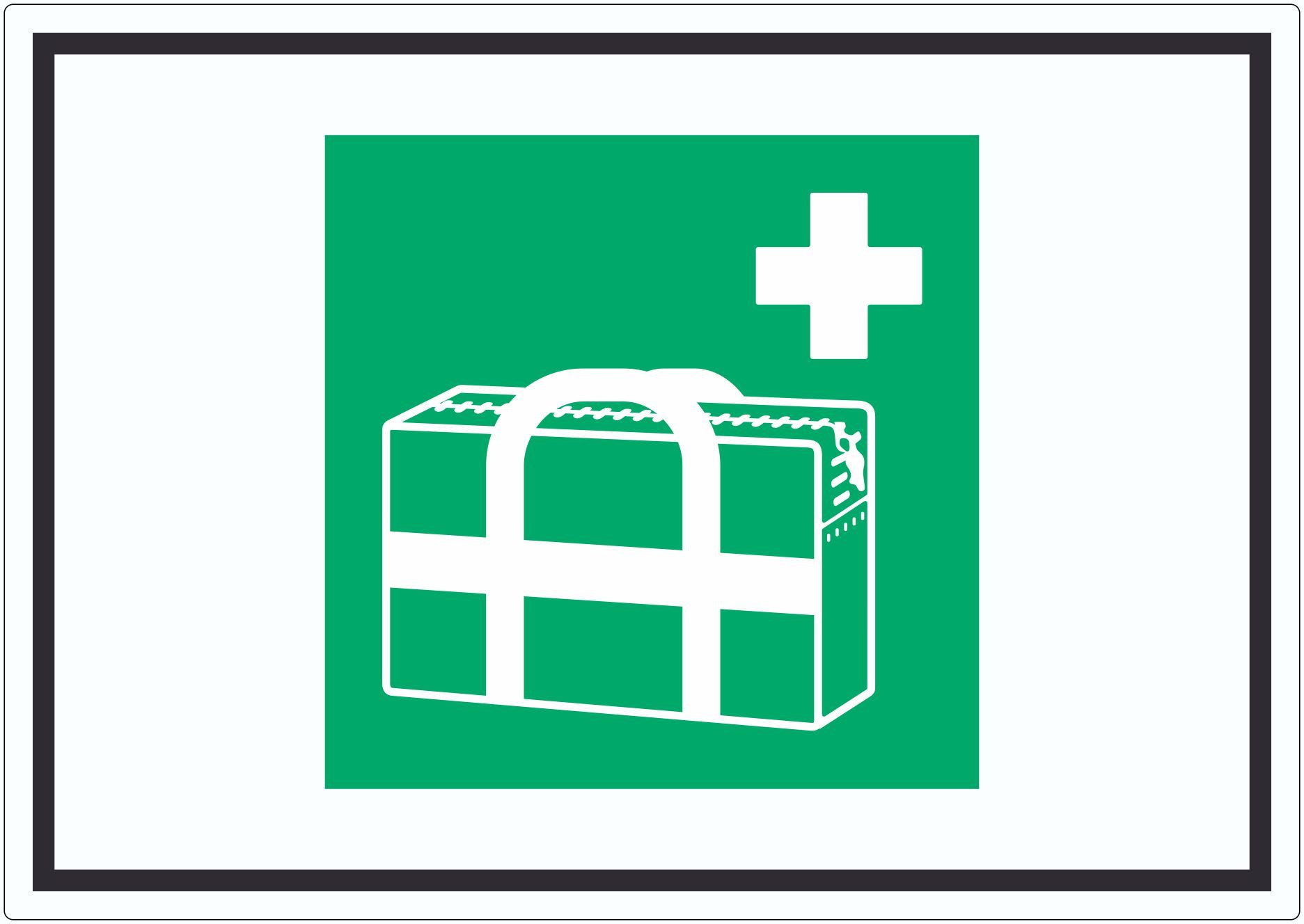 HB-Druck Aufkleber Medizinischer Notfallkoffer Symbol Aufkleber, wetterfest, UV-beständig, kratzfest