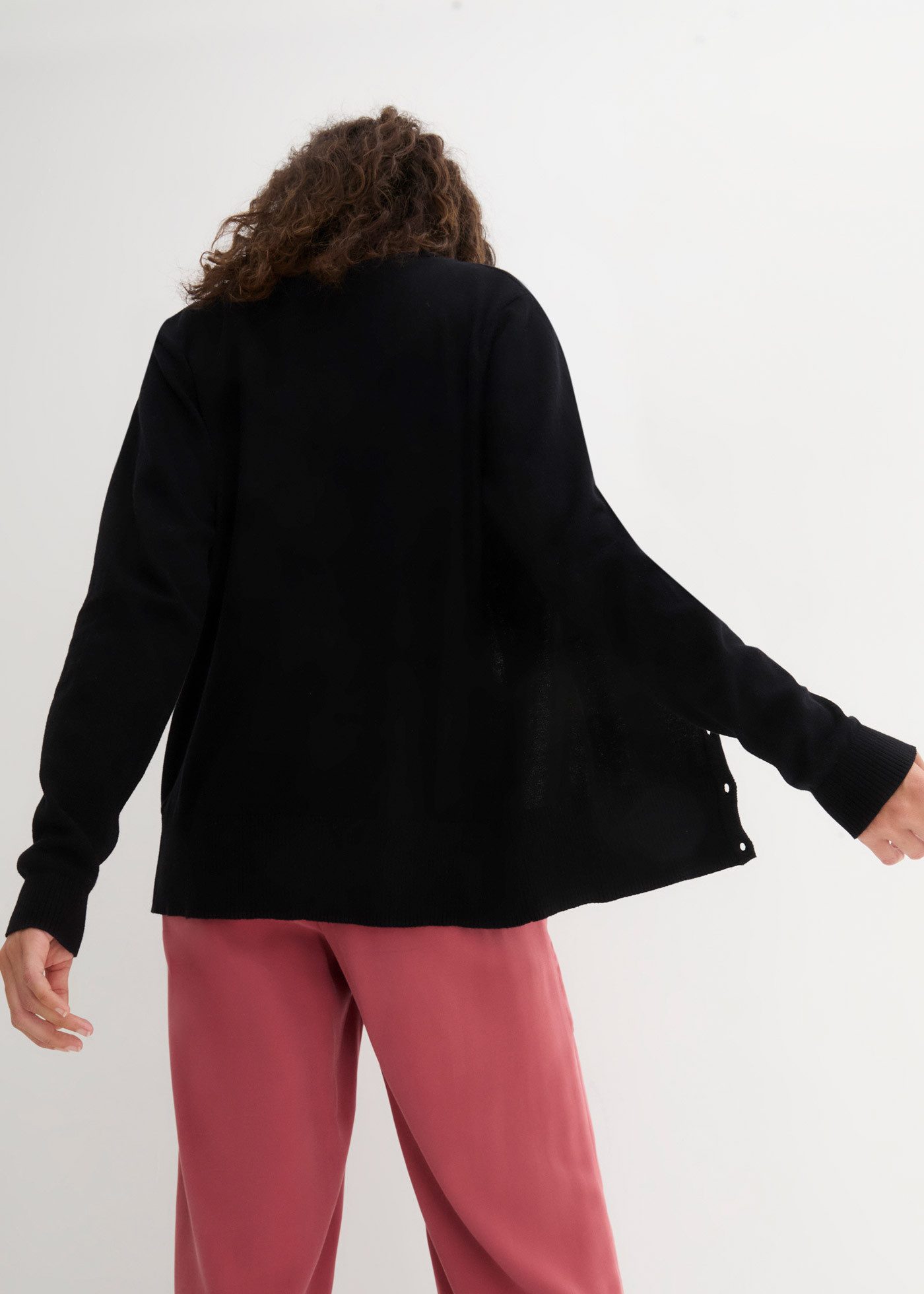 bonprix Strickjacke in Basic-Form, mit hohem Baumwollanteil günstig online kaufen