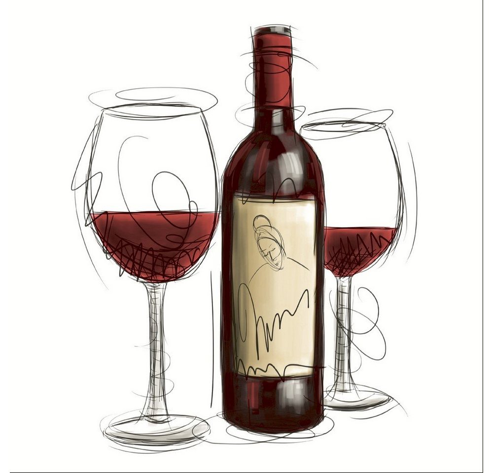 HOME FASHION Papierserviette 20 Servietten Vino Rosso 33x33cm, (20 St)
