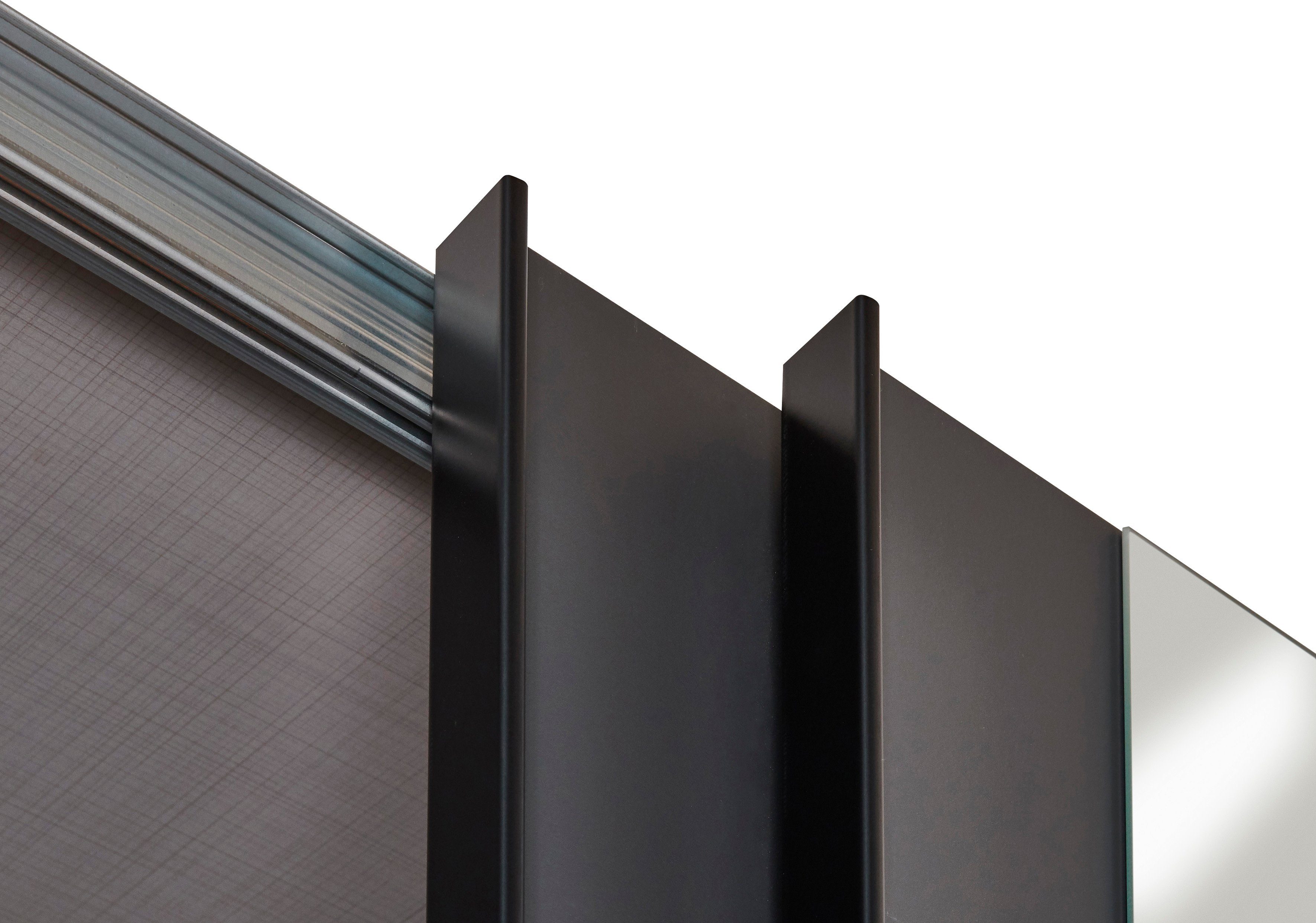 Wimex zusätzlichen Schwebetürenschrank Einlegeböden Nachbildung/Spiegel Eiche 2 Barmbek mit und Graphit/Artisan Stoffboxen
