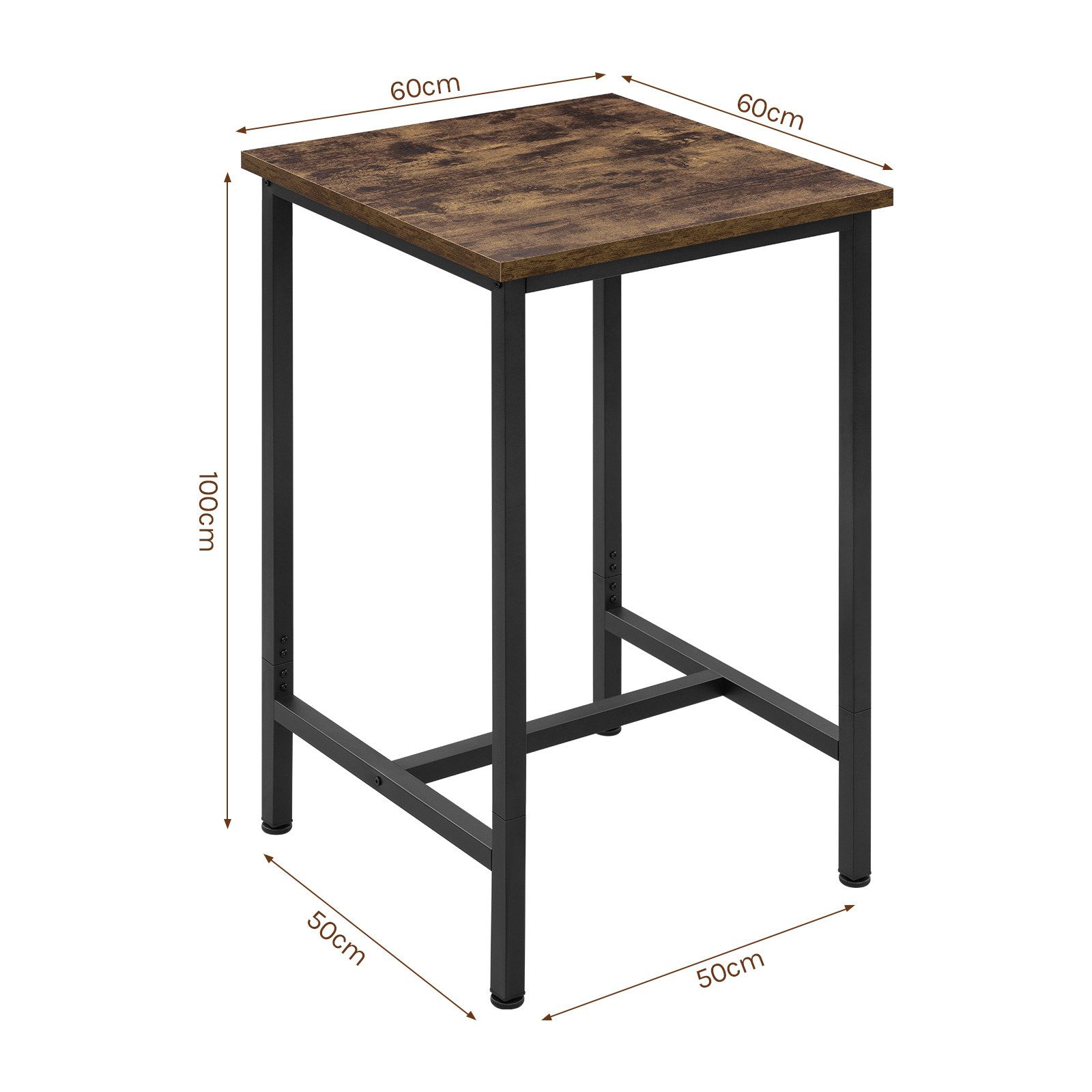 Woltu Bartisch (1-St), Bartisch aus Metallgestell, Tischplatte aus MDF