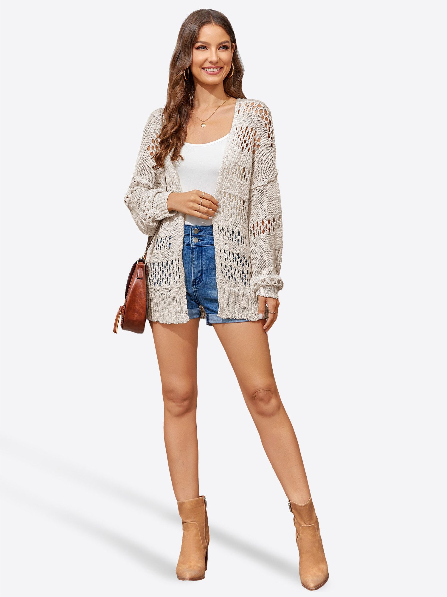 Imily Bela Longstrickjacke Damen Boho Oberbekleidung (Packung, 1-tlg., 1per-Pack) Häkeln – Bild 3 von 5