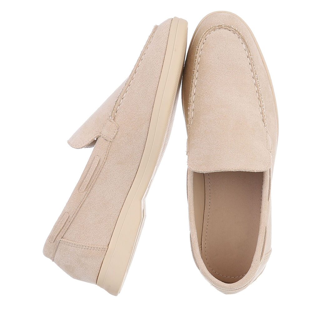 Ital-Design Eleganter Damen Slip-On Schuh mit hohem Tragekomfort Slipper (90927402) Blockabsatz Mokassins in Beige – Bild 2 von 5
