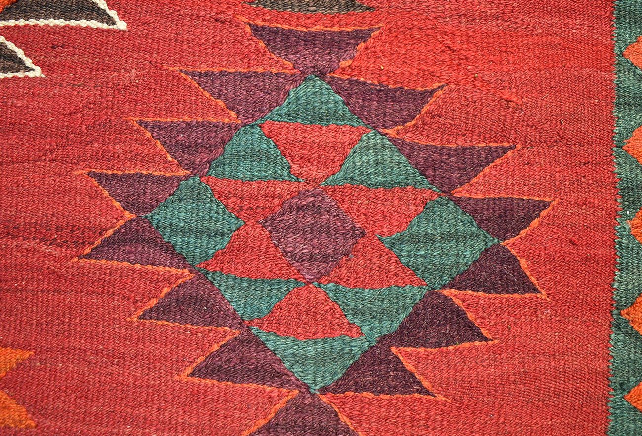 KUHFELL online & NOMAD Orientteppich Vintage Nomaden Teppich Kelim Läufer 347 x 178 cm, 100% Wolle, Handgewebt, Pflanzliche Farben