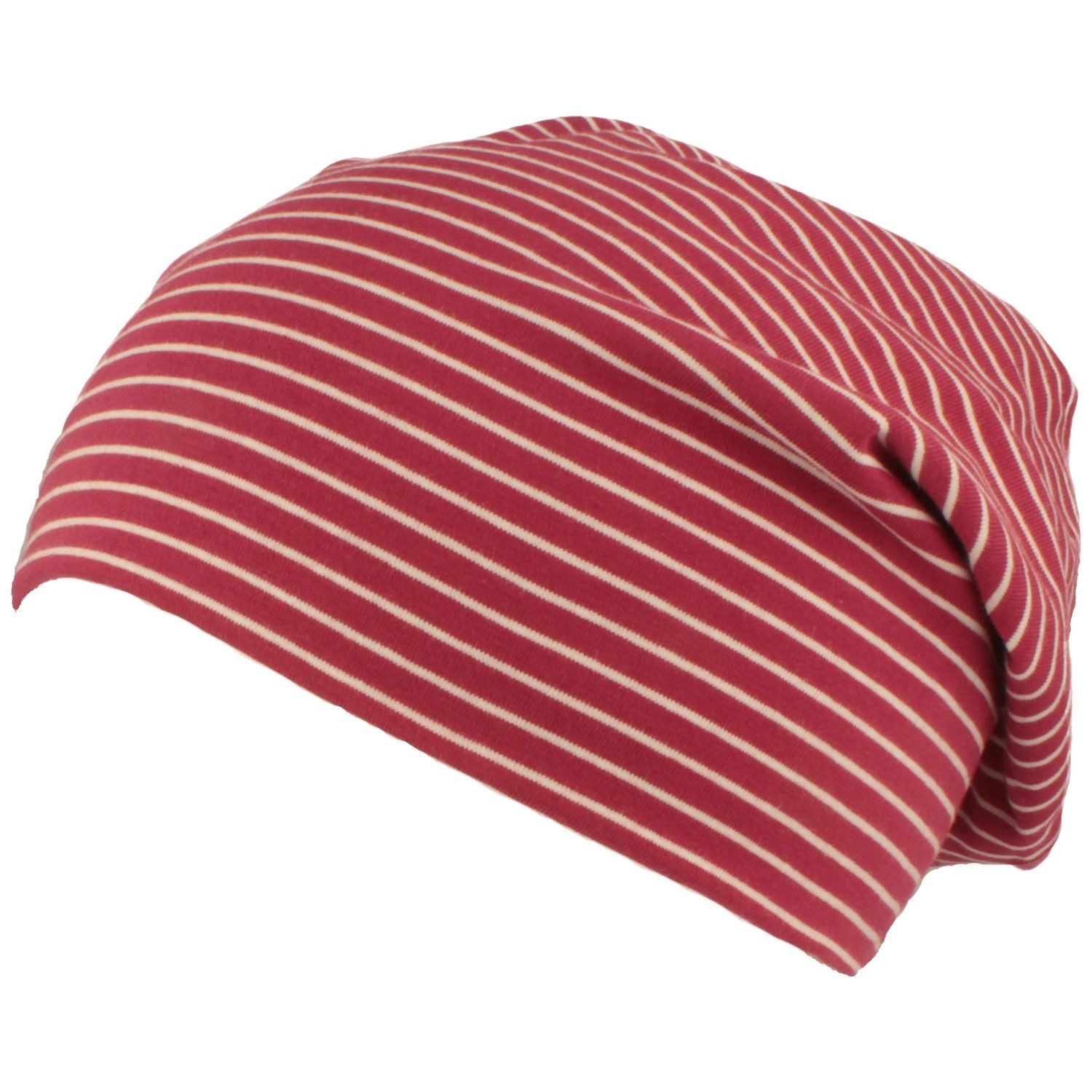 Balke Strickmütze gestreifte Jersey Strickmütze aus Baumwolle mit Rollrand