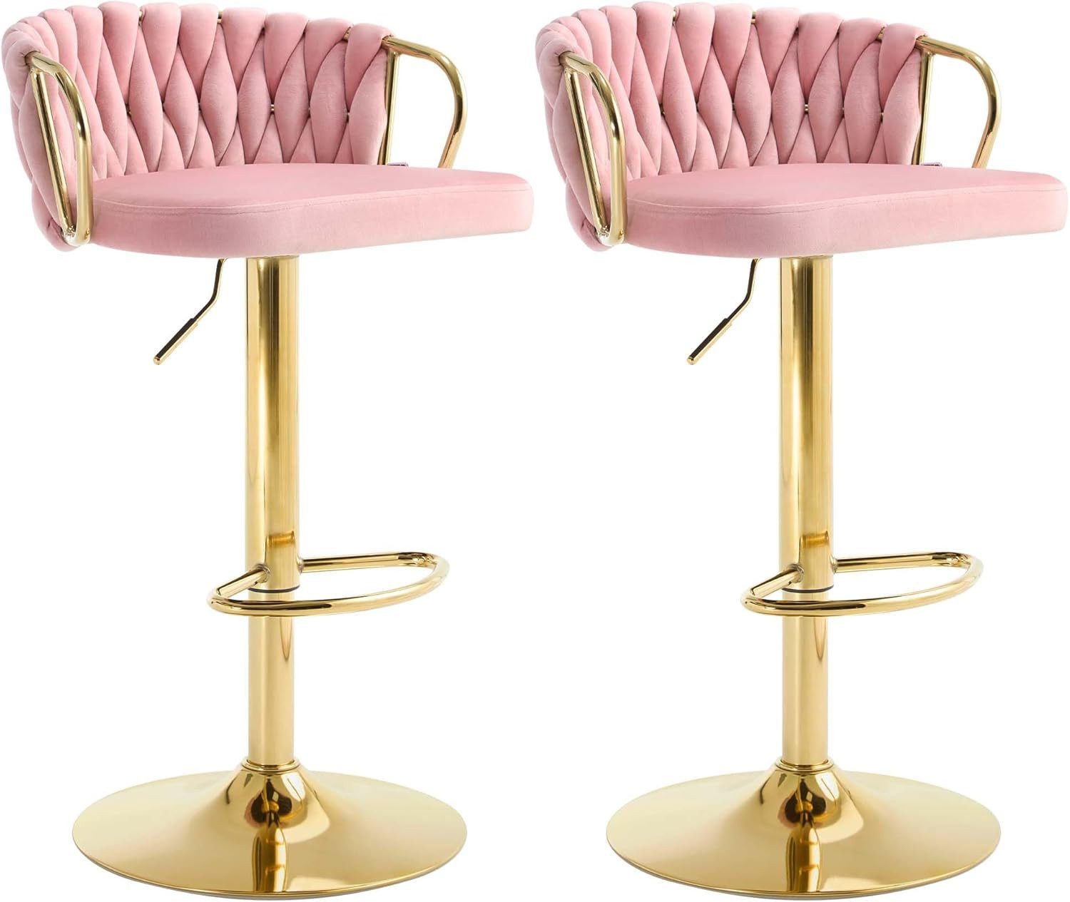 Woltu Barhocker (2 St), Samtstuhl mit Metallrahmen, höhenverstellbar, 360° günstig online kaufen