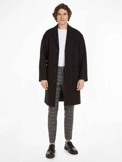 Calvin Klein Wollmantel MODERN WOOL BLEND COAT mit Markenlabel