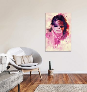Sinus Art Leinwandbild Michael Jackson Porträt Abstrakt Kunst Musiklegende King of Pop 60x90cm Leinwandbild