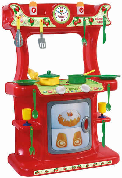 Dohany Spielküche Kinderküche Küchen Set mit 21-tlg. Zubehör Rot Kunststoff