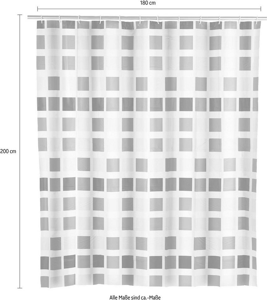 WENKO Duschvorhang »Mosaik« Breite 180 cm, Höhe 200 cm, inklusive Vorhangsringe-kaufen
