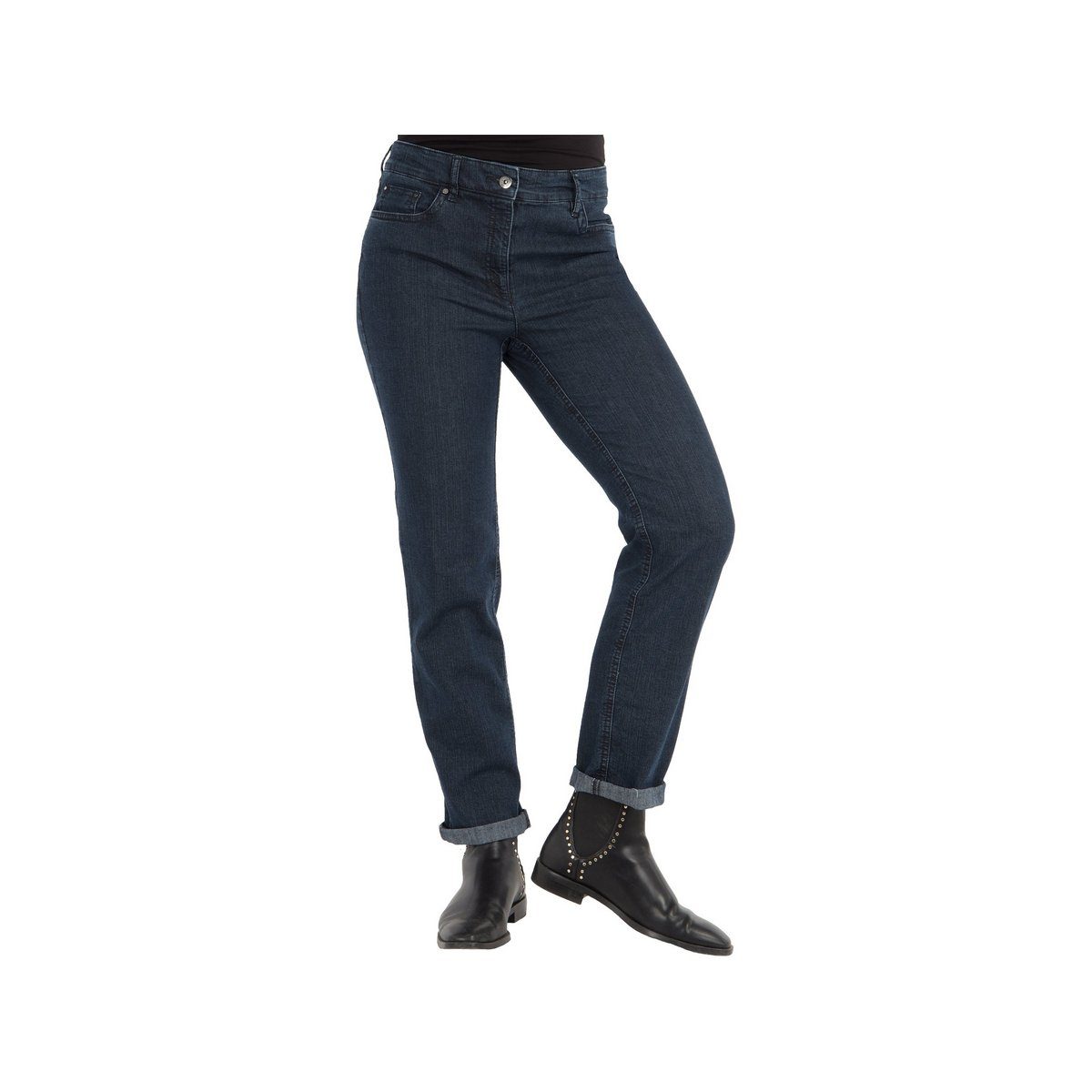 Zerres regular 5-Pocket-Jeans grau (1-tlg)