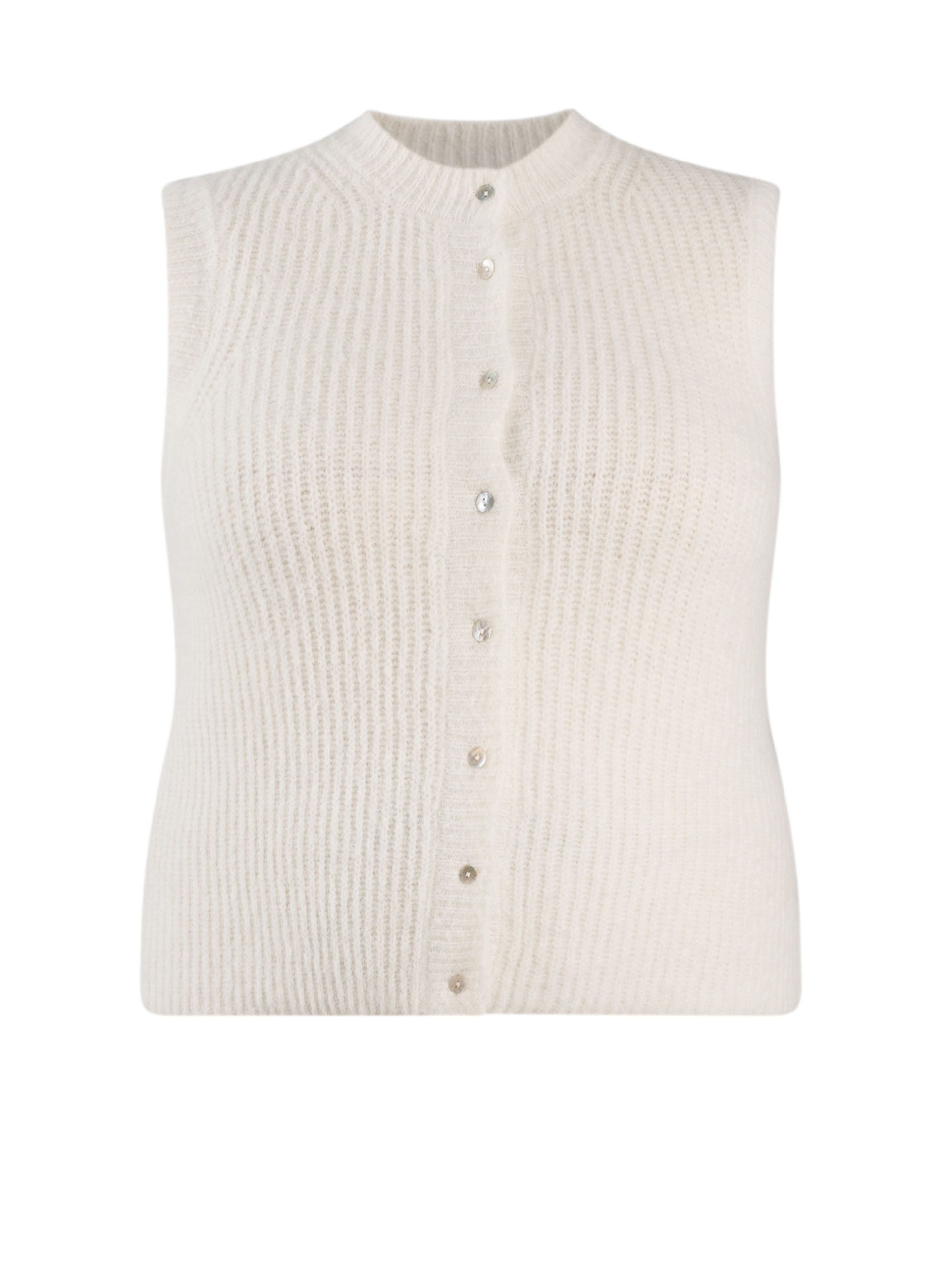 Base Level Curvy Strickweste Nelly Ärmellos - mit Knopfleiste / Große Größen – Bild 4 von 5
