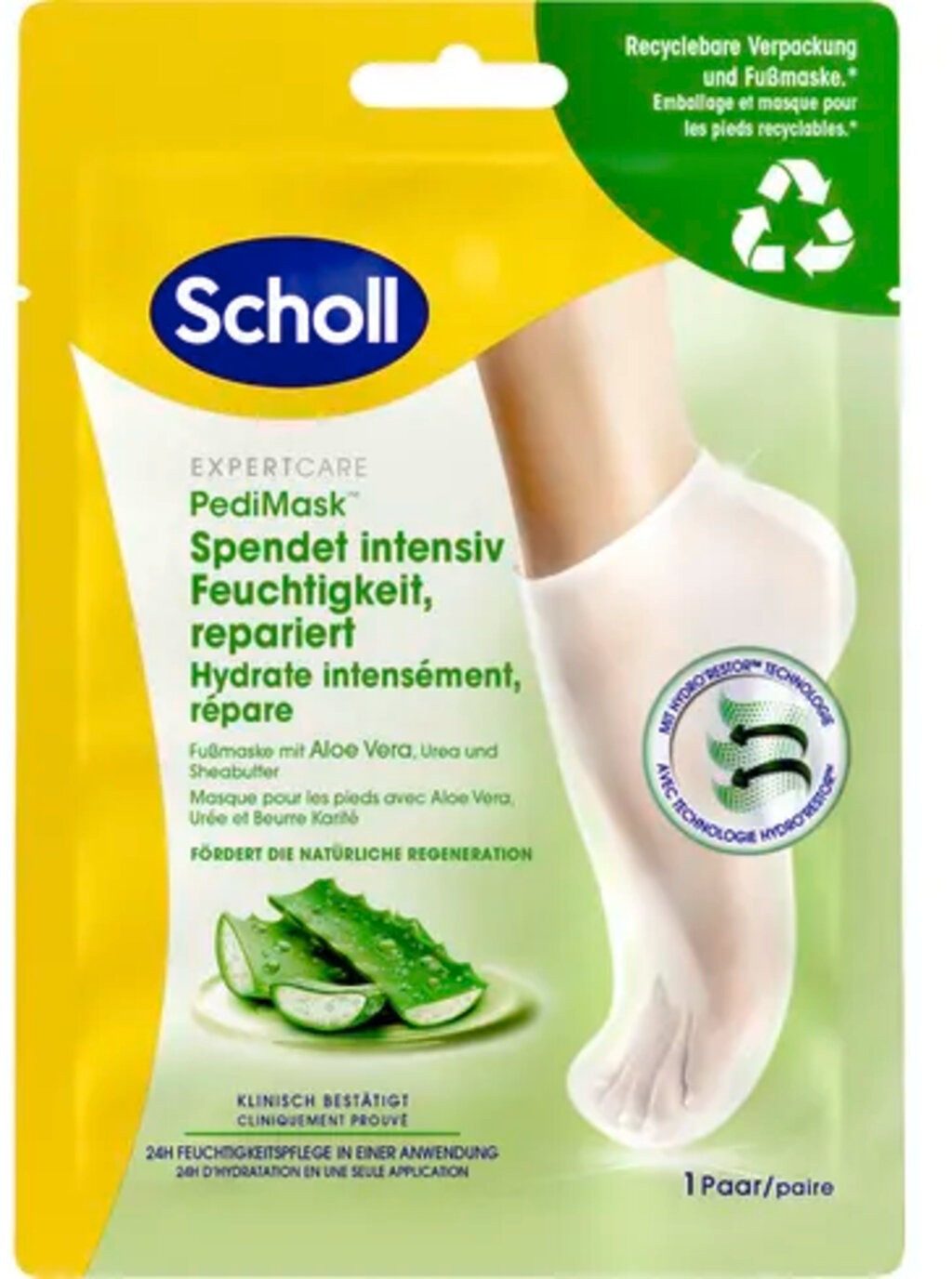 Scholl Fußmaske Scholl Fußmaske Socken mit Aloe Vera (1 Paar), 2 St