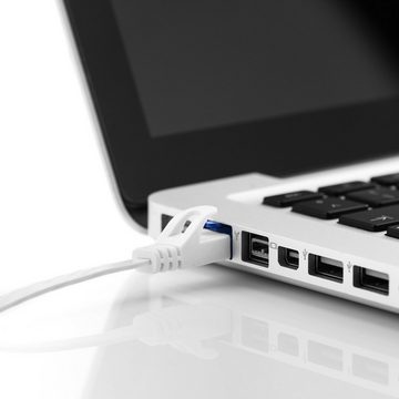 deleyCON deleyCON 3m CAT6 flaches Patchkabel Flachkabel Netzwerkkabel LAN LAN-Kabel