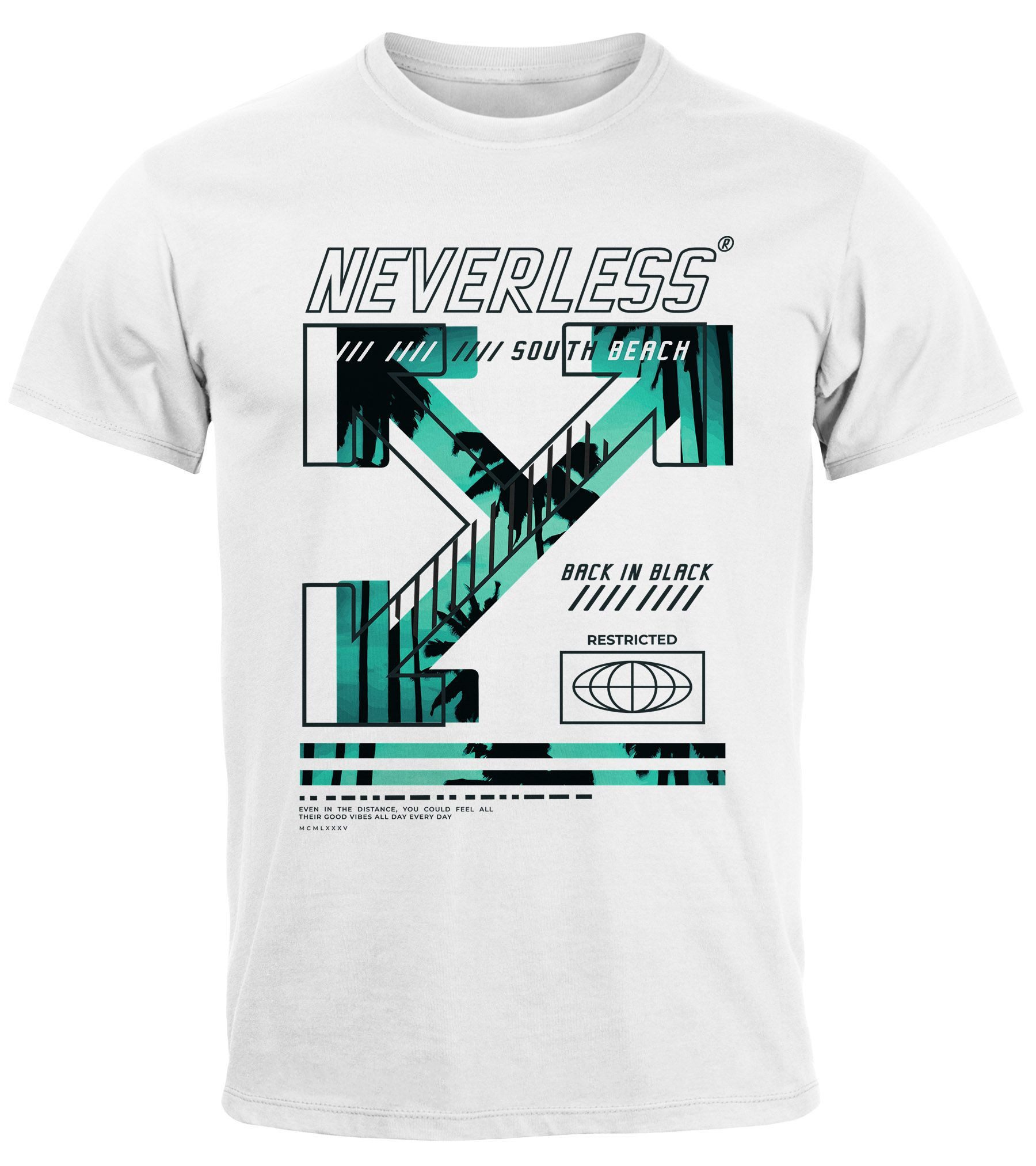 Neverless Print-Shirt Herren T-Shirt Text Print günstig online kaufen
