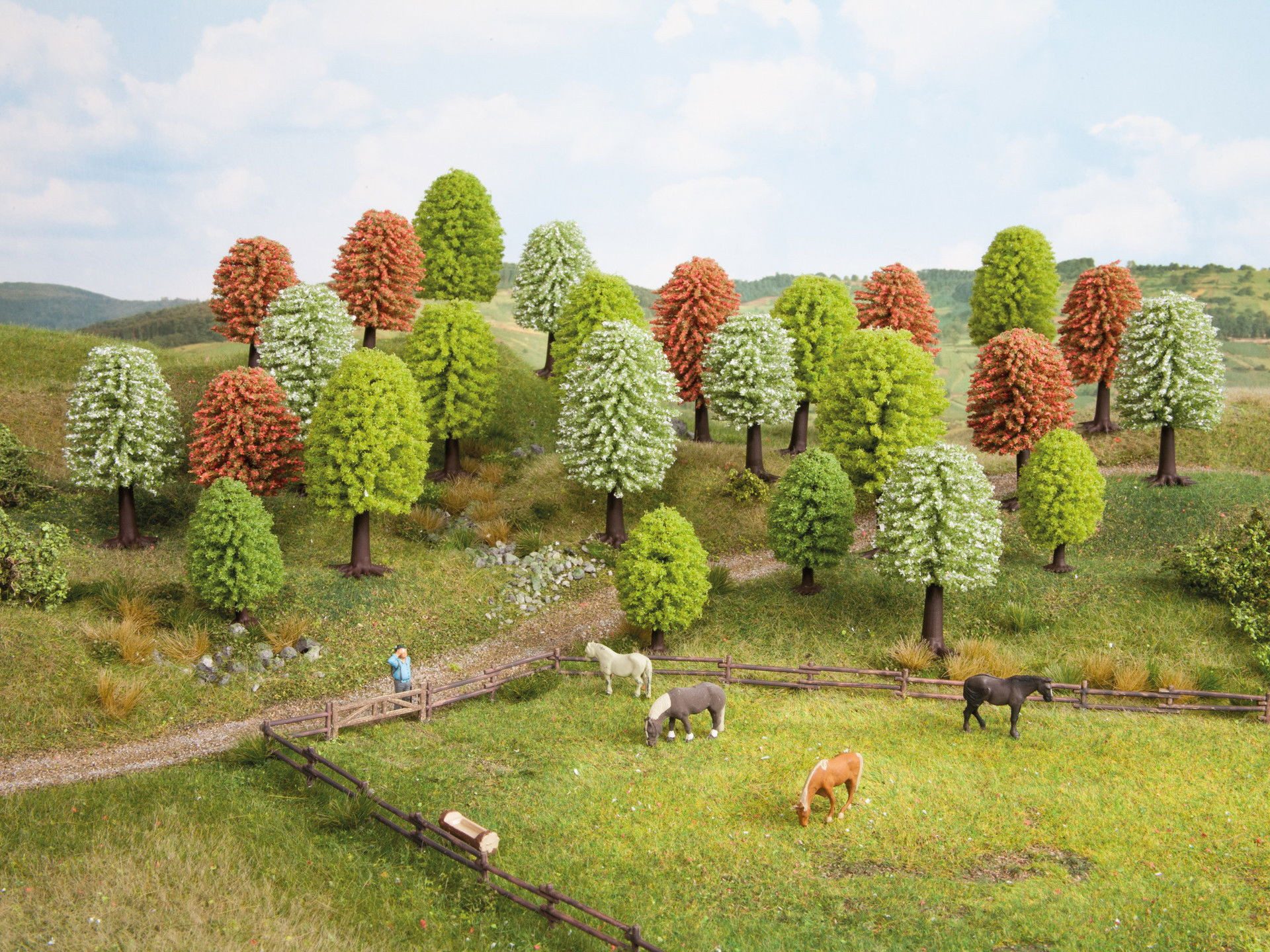 Dekobaum NOCH® Frühlingsbäume 10er-Set Laubbäume 5–9 cm für