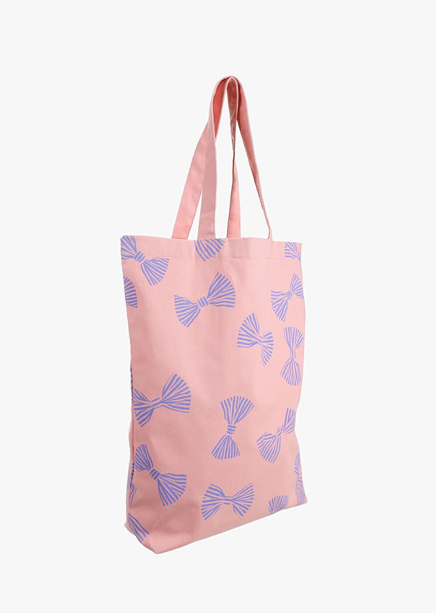 Crystal and Sage Jewelry Shopper Schleifendesign Tasche Bow Shopper mit Schleife Print apricot / rosa, lange Henkel