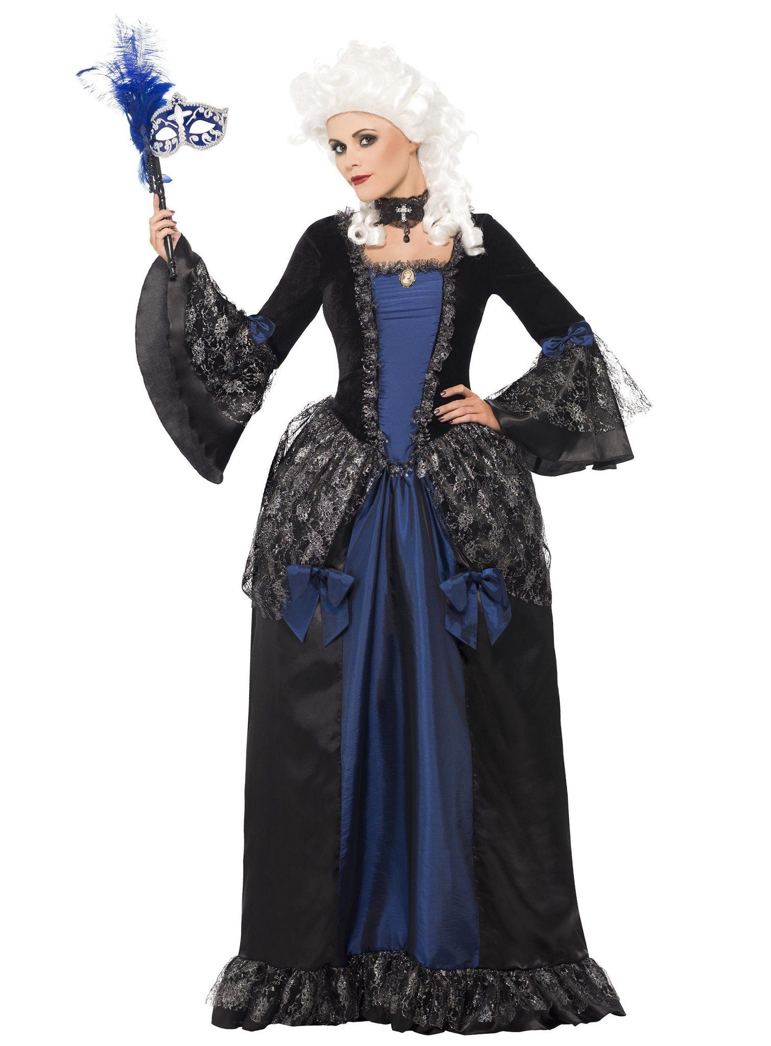 Smiffys Kostüm »Venezianische Barock Gräfin«, Mehrlagiges Kleid für  Maskenball oder barocke Vamppire