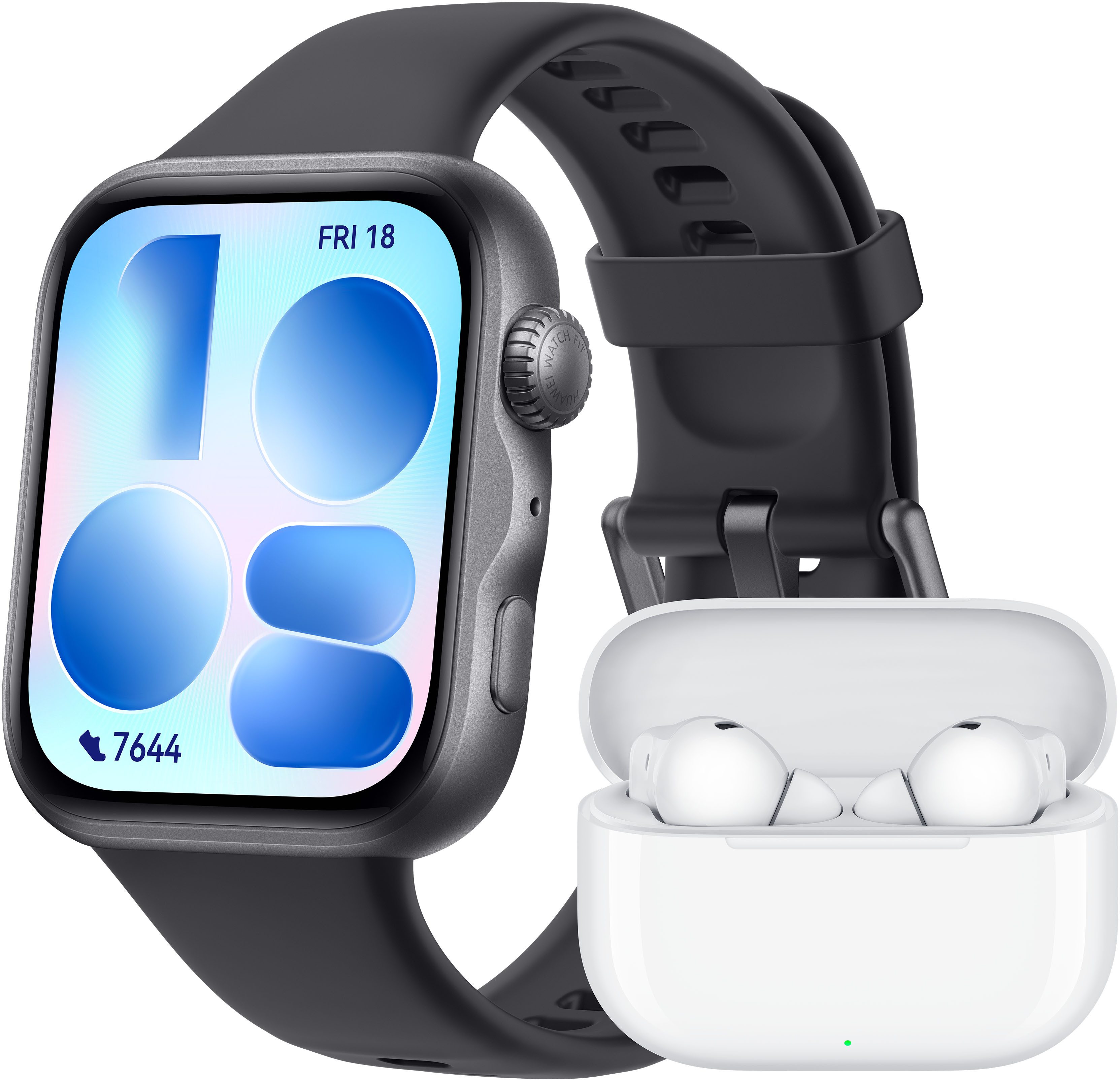Huawei SET: FreeBuds SE 4 ANC wireless In-Ear-Kopfhörer + Watch Fit 5 Smartwatch (4,6 cm/1,82 Zoll), Ganztägiger Tragekomfort, präzises Schlaftracking, Lange Akkulaufzeit