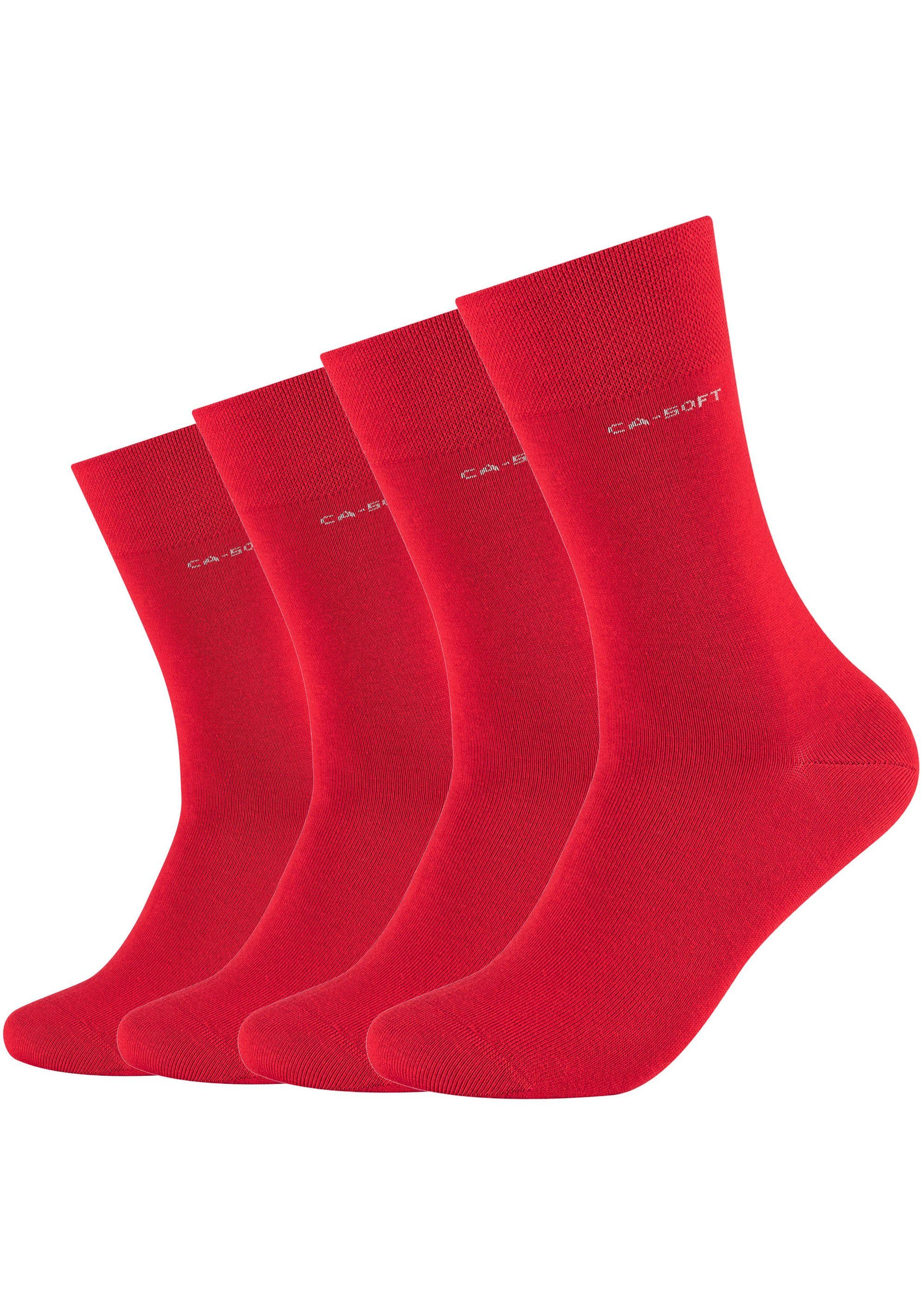 verstärktem Mit Fersen- und Camano Zehenbereich Socken rot (Packung, 4-Paar)