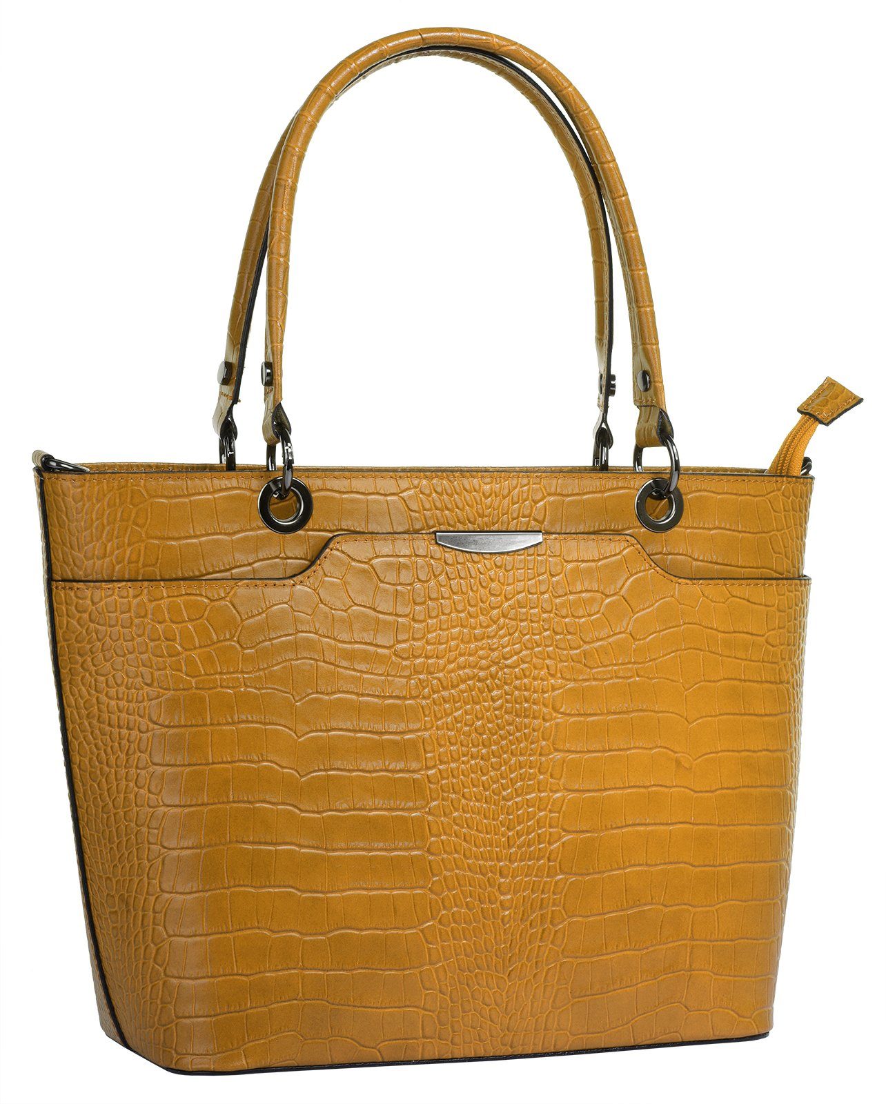 Cluty Henkeltasche, echt Leder, Made in Italy