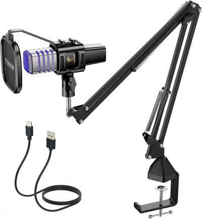 TONOR Streaming-Mikrofon für Game, YouTube, Konferenz, Singen, Gaming USB Mikrofon mit RGB für Game, Konferenzen für PS4 und PS5