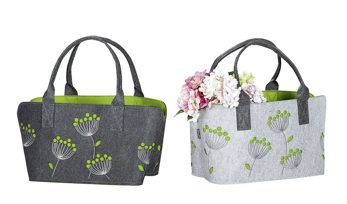 GILDE Dekoobjekt MF Filztasche "Dillblüte" Shoppingtasche Tragetasche, Handtasche, Gesc