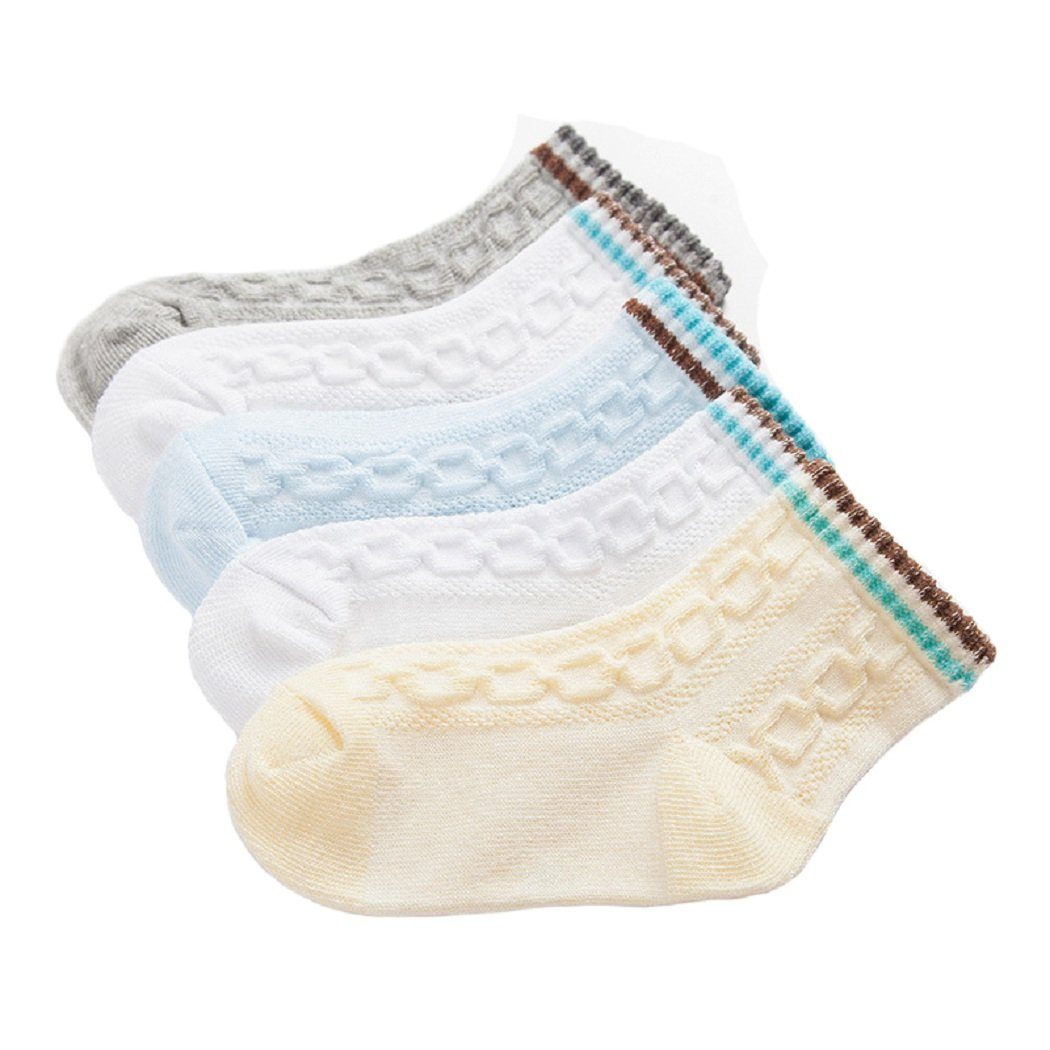 DEBAIJIA Komfortsocken Bunt Socke Baumwolle für Baby Kinder 5 in 1 Set Jungen Mädchen