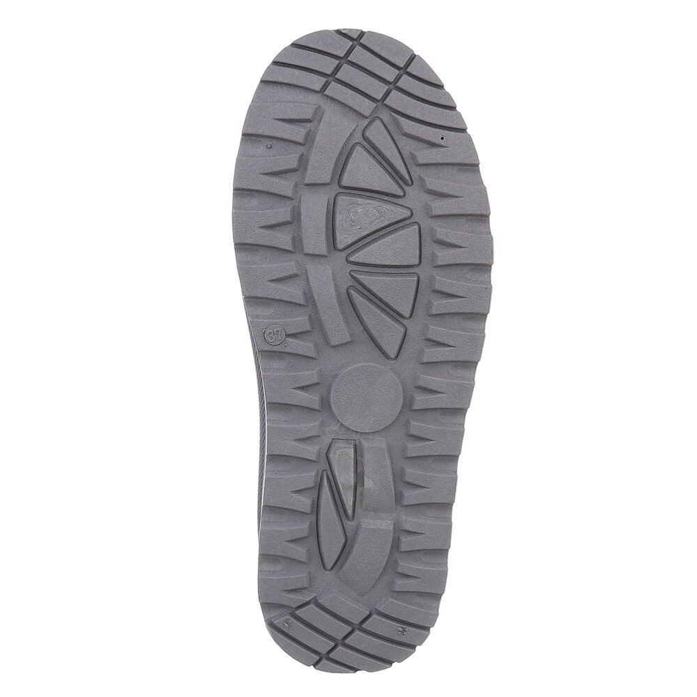 Ital-Design Die bequemen Plateau-Slipper Hausschuh (87740177) Flach Stiefeletten in Grau