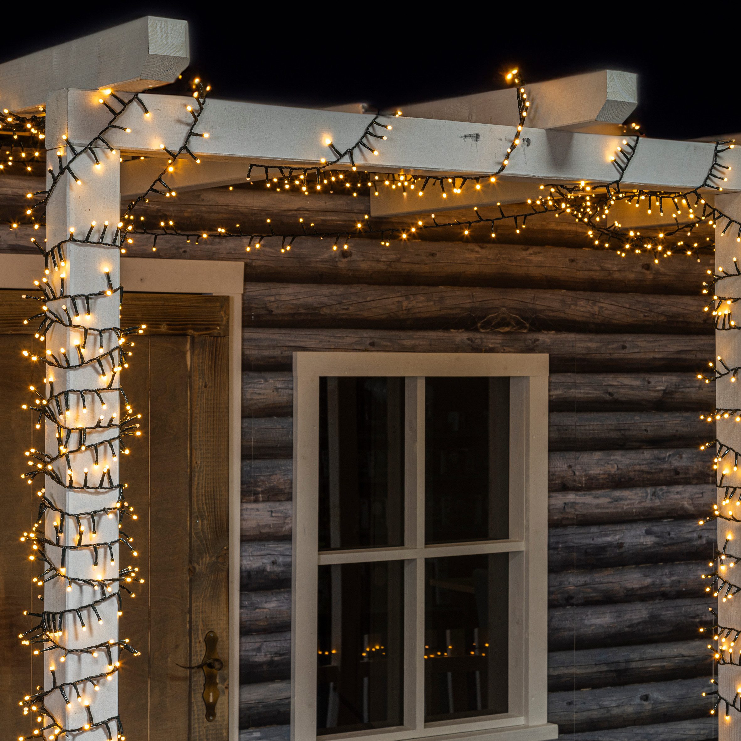 HI LED-Lichterkette 2000 LED Lichter auf Kunststoffrad für innen u. Außen warmweiß mit